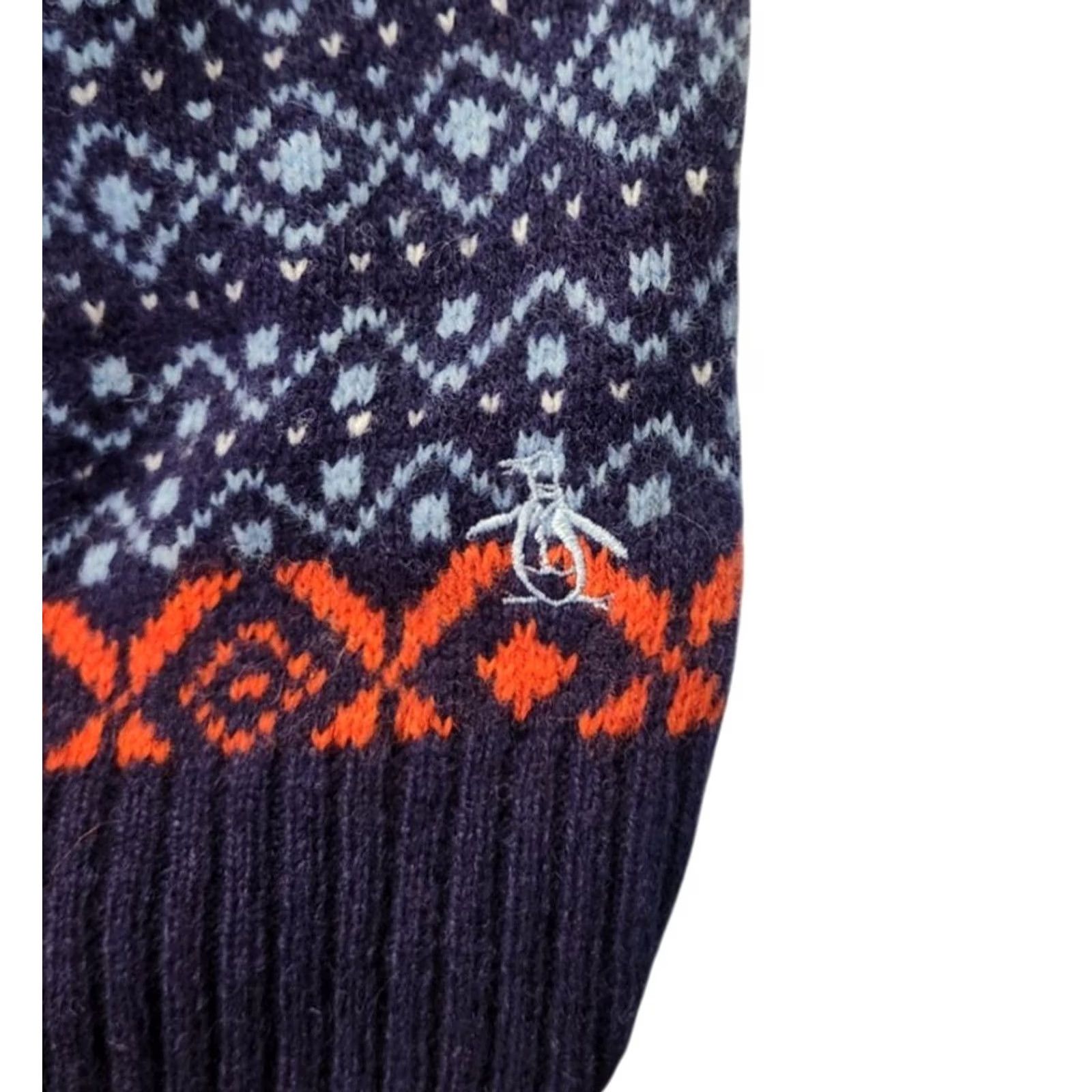 Vintage Penguin Mens M Wool Blend Knit Sweater Fair Isle Nordic Crewneck Size US M / EU 48-50 / 2 - 4 Thumbnail