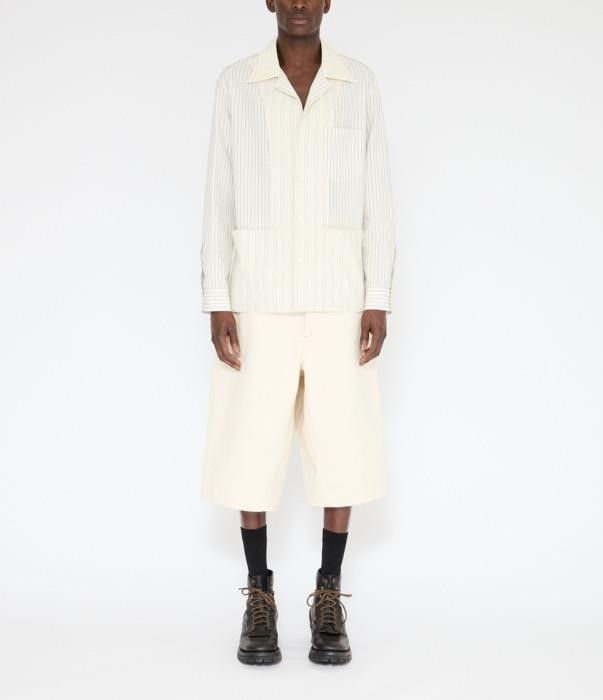 Maison Margiela o1bcso1str0426 Striped Cuban Collar Long-sleeve Shirt Size US L / EU 52-54 / 3 - 8 Thumbnail