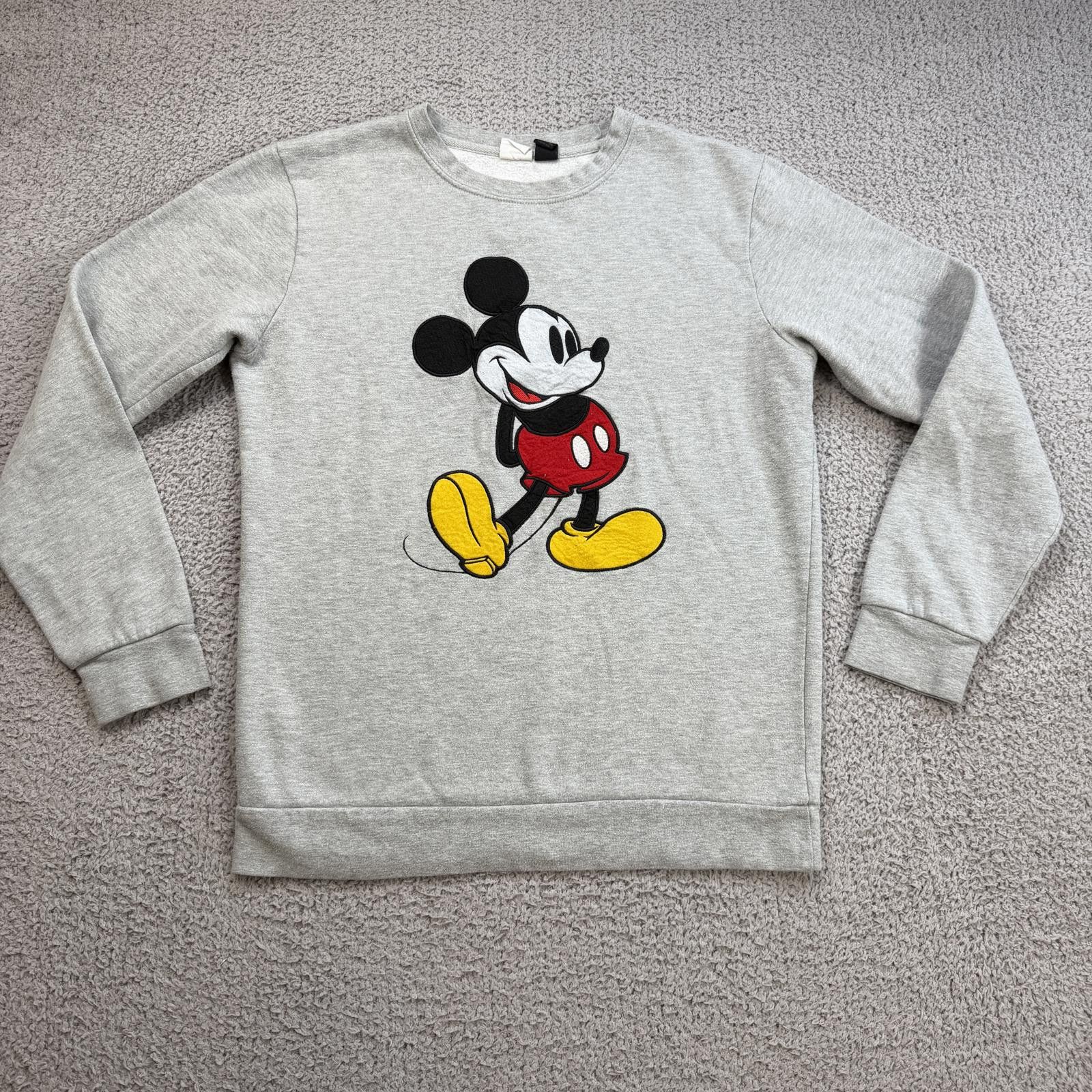 Disney Disney Mickey Mouse Sweatshirt Womens S Gray Embroidered Size S / US 4 / IT 40 - 1 Thumbnail