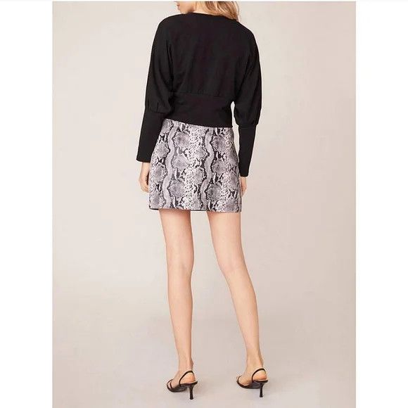 BB Dakota Python The Prowl Snake Print Faux Leather Skirt NWT Size 32" / US 10 / IT 46 - 8 Thumbnail