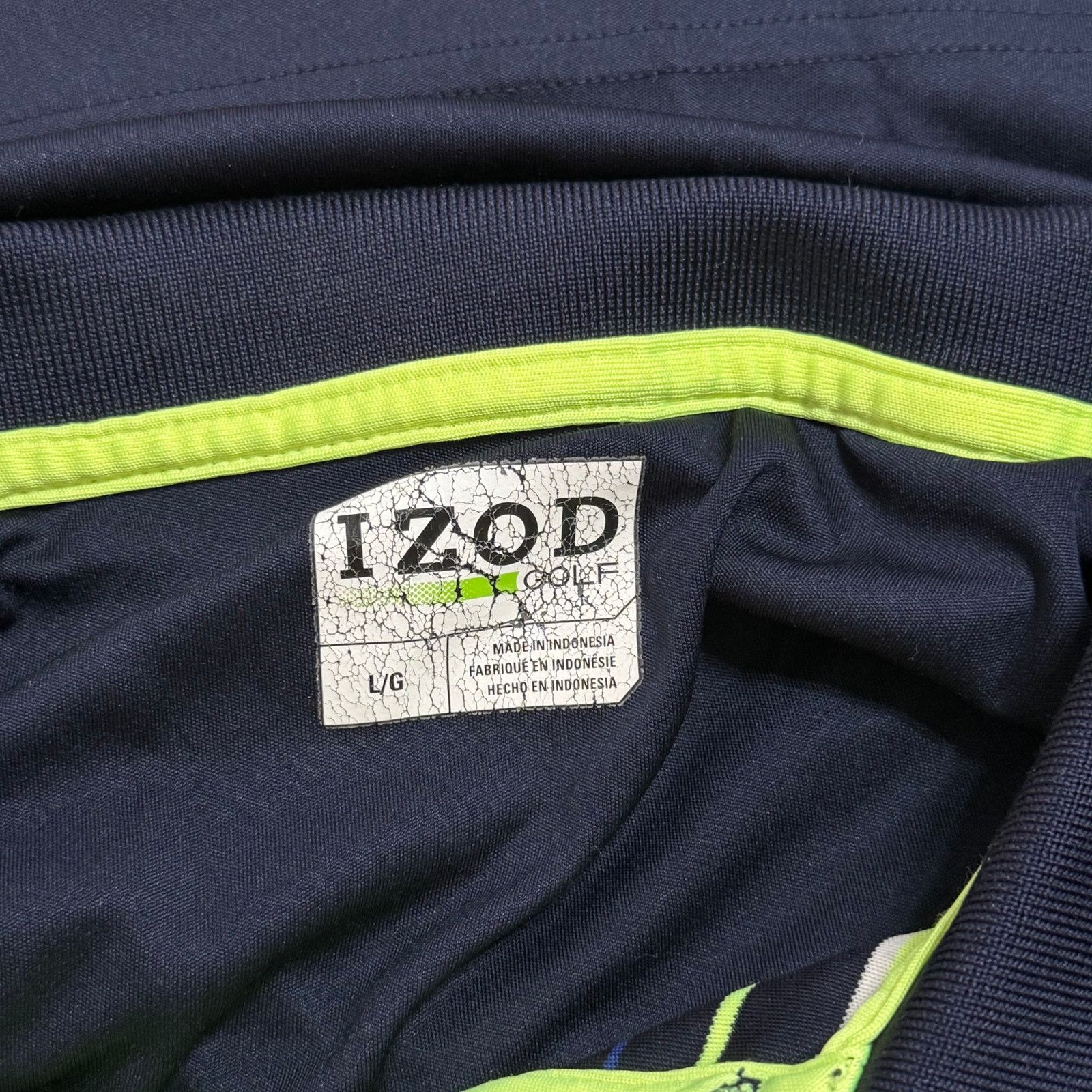 Izod IZOD Striped Golf Polo | Sz L Size US L / EU 52-54 / 3 - 6 Thumbnail