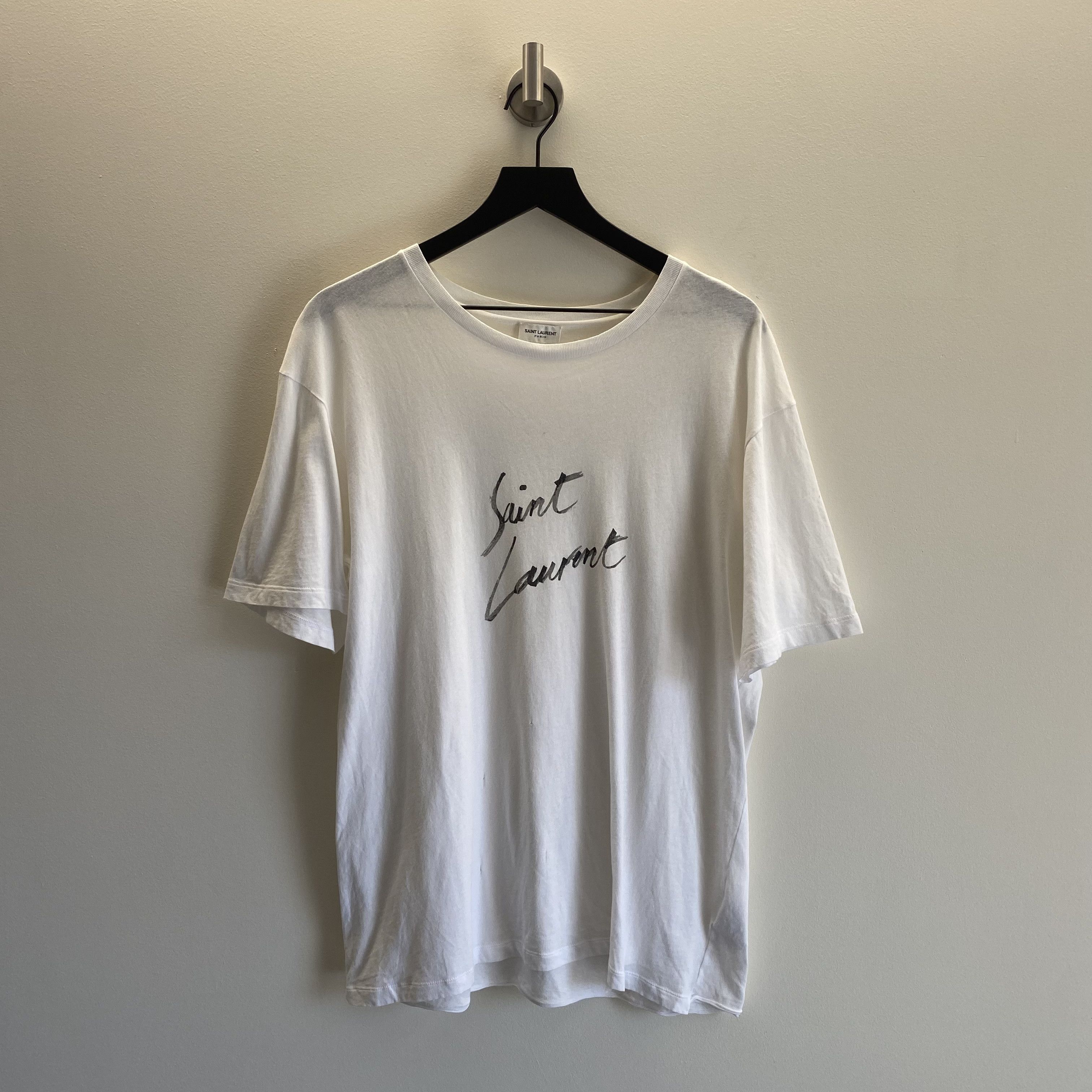 Saint Laurent Paris Saint Laurent Paris Signature Logo T-Shirt Size US M / EU 48-50 / 2 - 1 Thumbnail