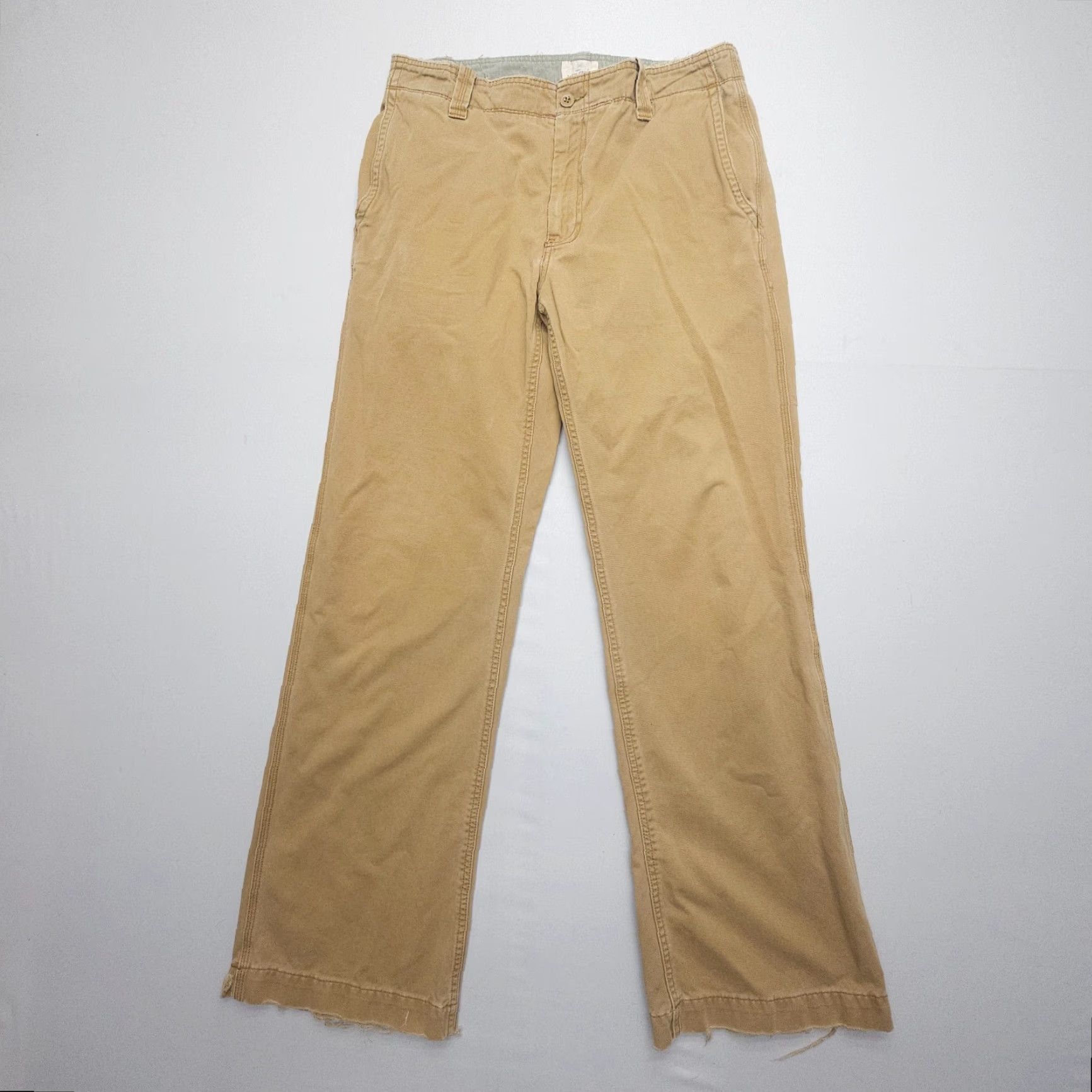 Gap Gap Pants Khakis Mens 34 x 34 Tan Brown Cotton Twill 90s Outdoor Logo Pocket Regular Straight Front Jeans N/A Size US 34 / EU 50 - 2 Thumbnail