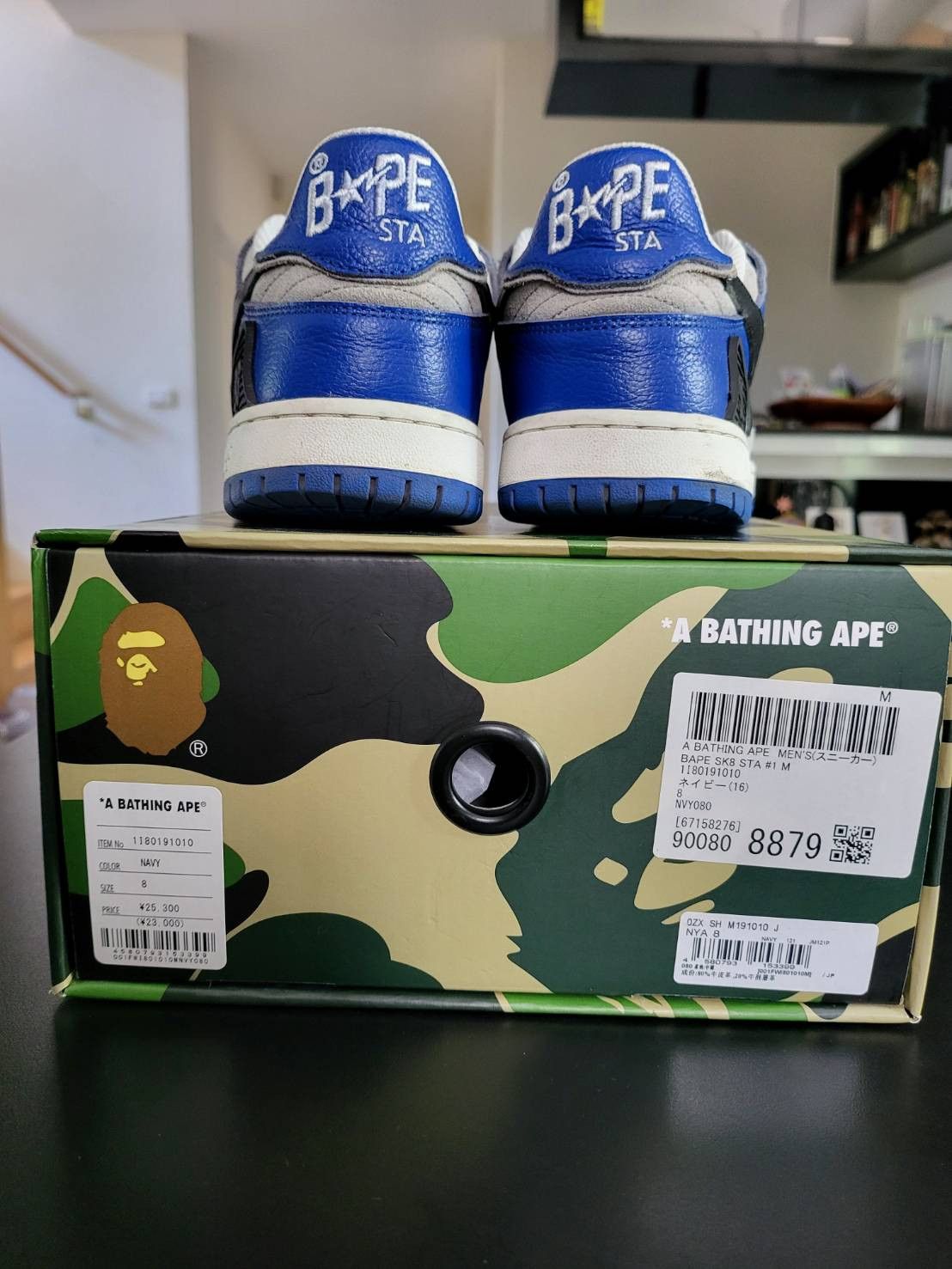 Bape A Bathing Ape - Bape SK8 Sta Navy Low Top Sneakers Size US 8 / EU 41 - 13 Thumbnail
