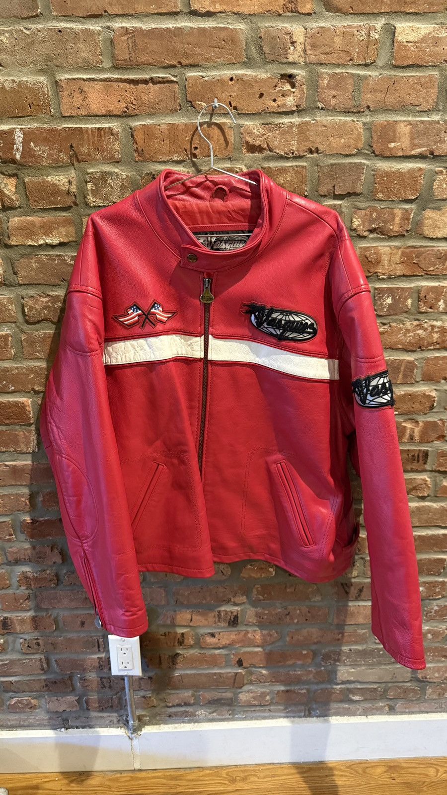 Vasque Vintage Vasque Red Leather Racing Jacket 90s Size US XXL / EU 58 / 5 - 1 Thumbnail