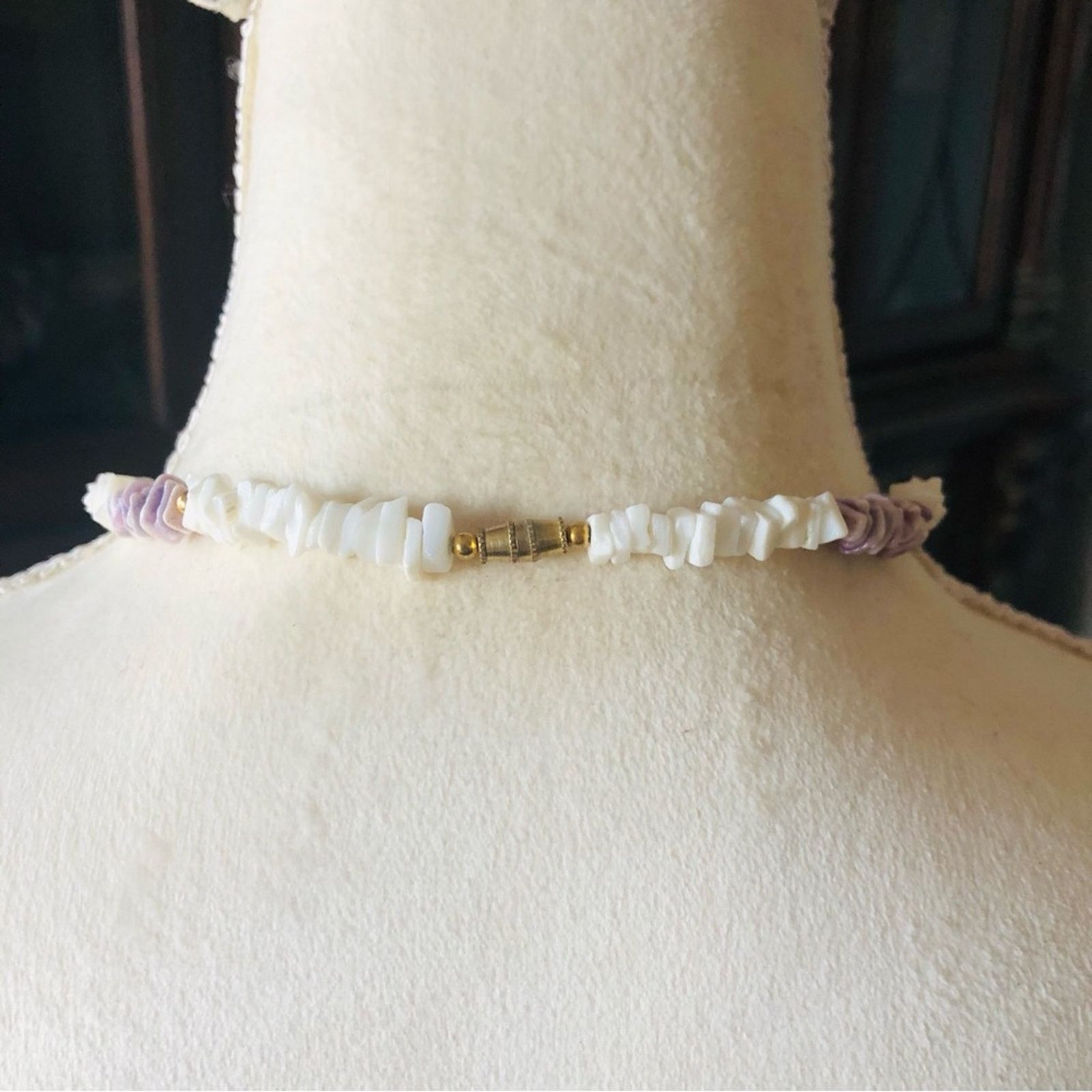 Vintage Vintage 70s painted shell chip choker necklace Size ONE SIZE - 7 Thumbnail