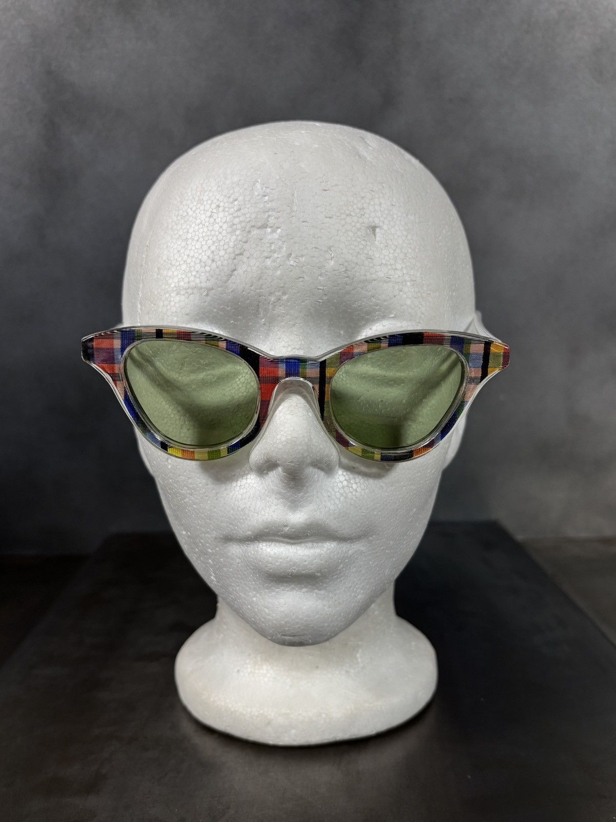 Vintage True Vintage Plaid Sunglasses 1940s 1950s Made in USA AO Size ONE SIZE - 4 Thumbnail