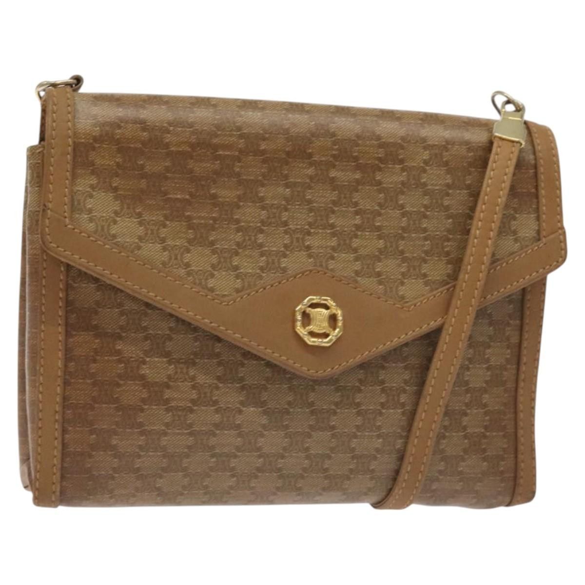 Celine CELINE Macadam Canvas Shoulder Bag Brown Gold Size ONE SIZE - 1 Thumbnail