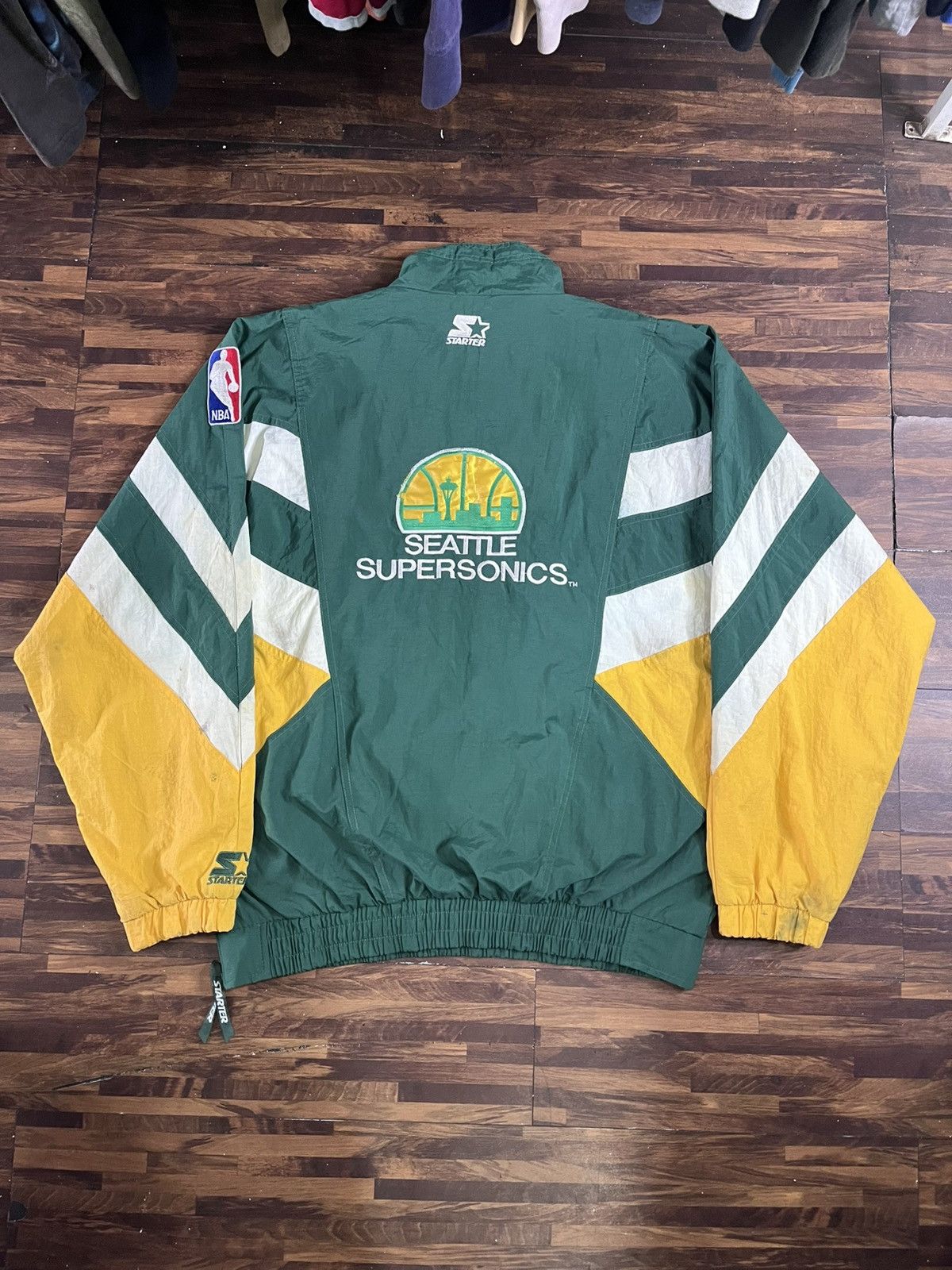 Starter Vintage 90's Starter Seattle Sonics Supersonics Jacket NBA Size US XL / EU 56 / 4 - 7 Thumbnail