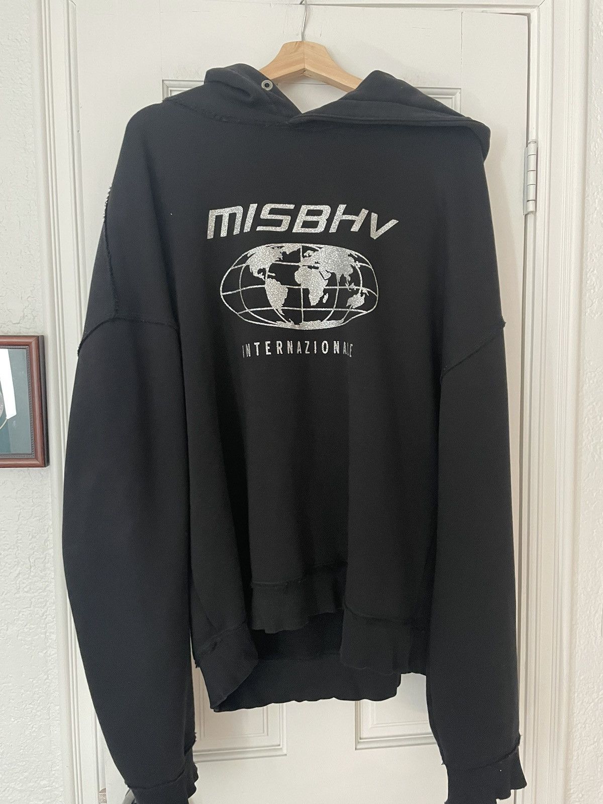 image of Misbhv Cropped Hoodie in Black, Men's (Size XL)