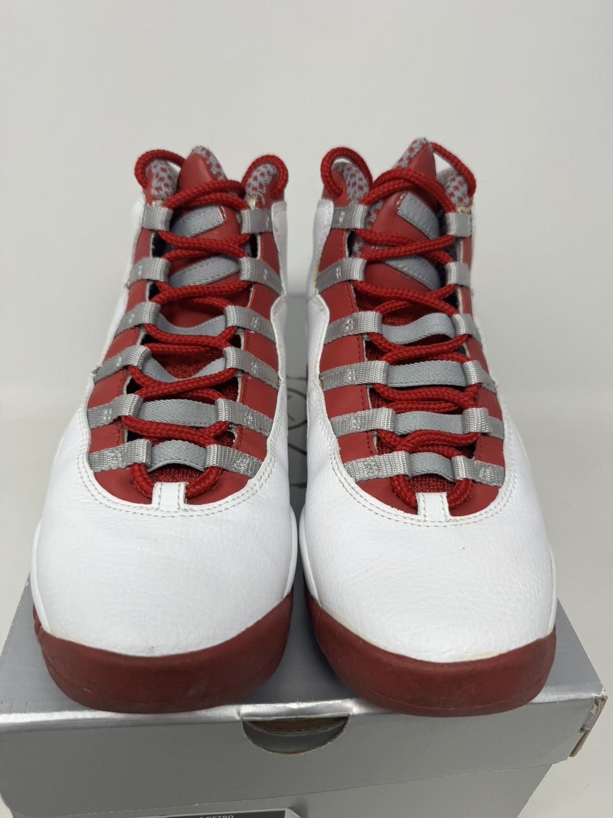Jordan Brand Nike Air Jordan 10 Retro Gs Red Steel 2005 Size US 5.5 / EU 38 - 4 Thumbnail