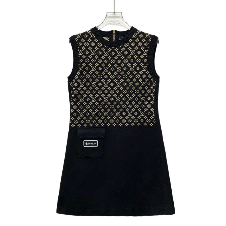 Louis Vuitton Louis Vuitton Black logo presbyopic paneled mulberry silk Size S / US 4 / IT 40 - 1 Thumbnail