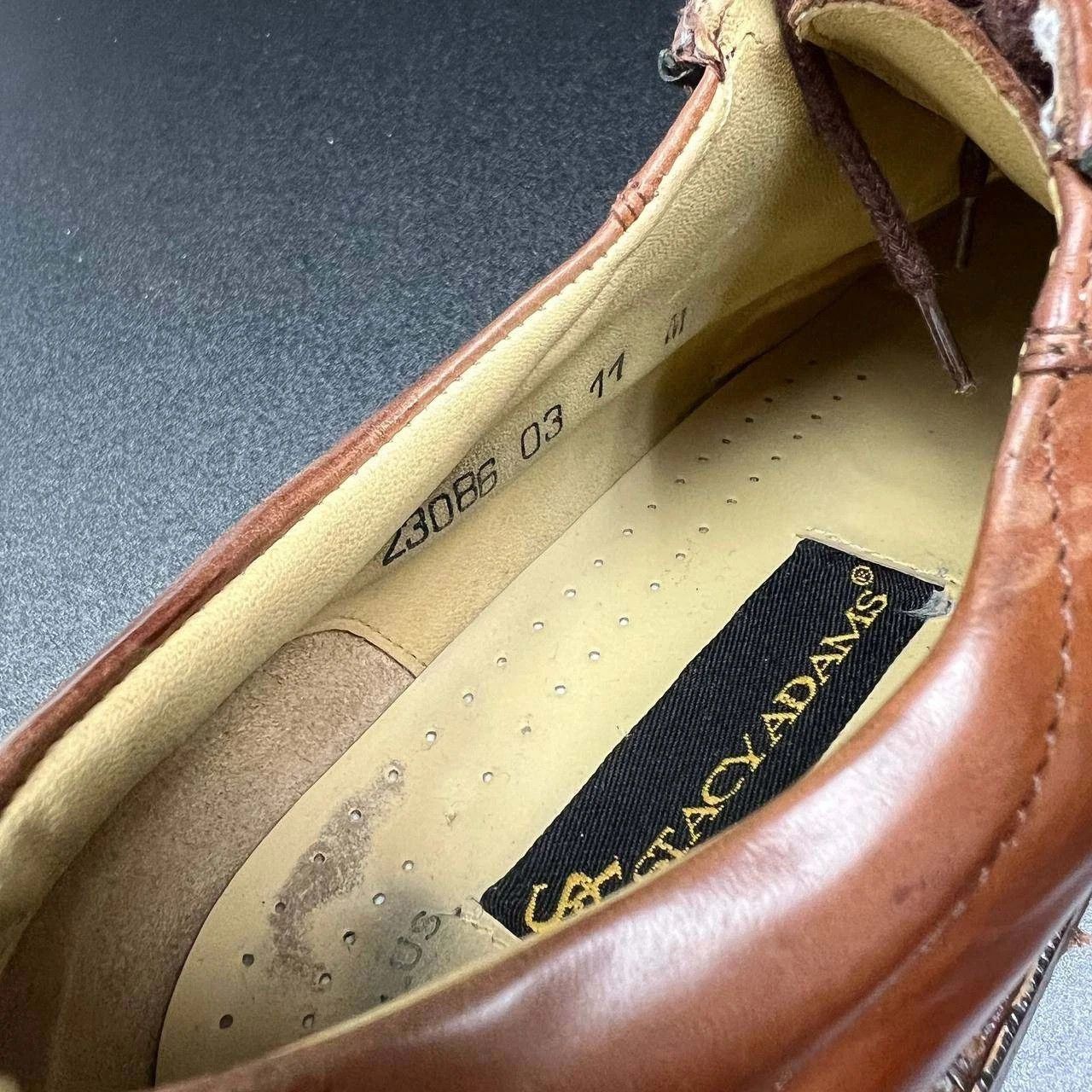 Stacy Adams Vintage Stacy Adams Dress 11M Derby Leather Lace Up 23086 Size US 11 / EU 44 - 6 Thumbnail
