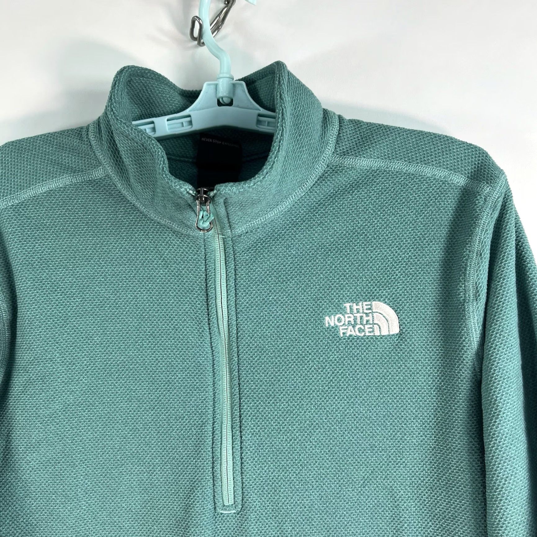 The North Face The North Face Pullover Shirt Mens M Teal Green 1/4 Zip Fleece Embroidered Logo Outdoor Camping Hiking Winter 90s? Size US M / EU 48-50 / 2 - 2 Thumbnail