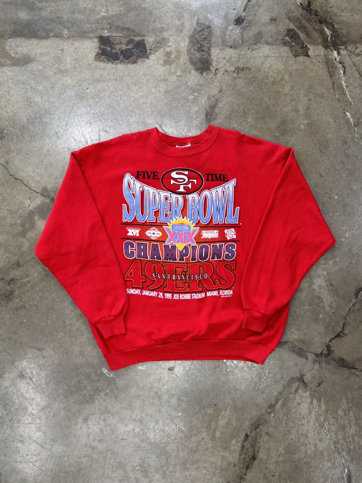 NFL Vintage 1995 Super Bowl XXIX Champions 49ers Crewneck XL Size US XL / EU 56 / 4 - 2 Thumbnail
