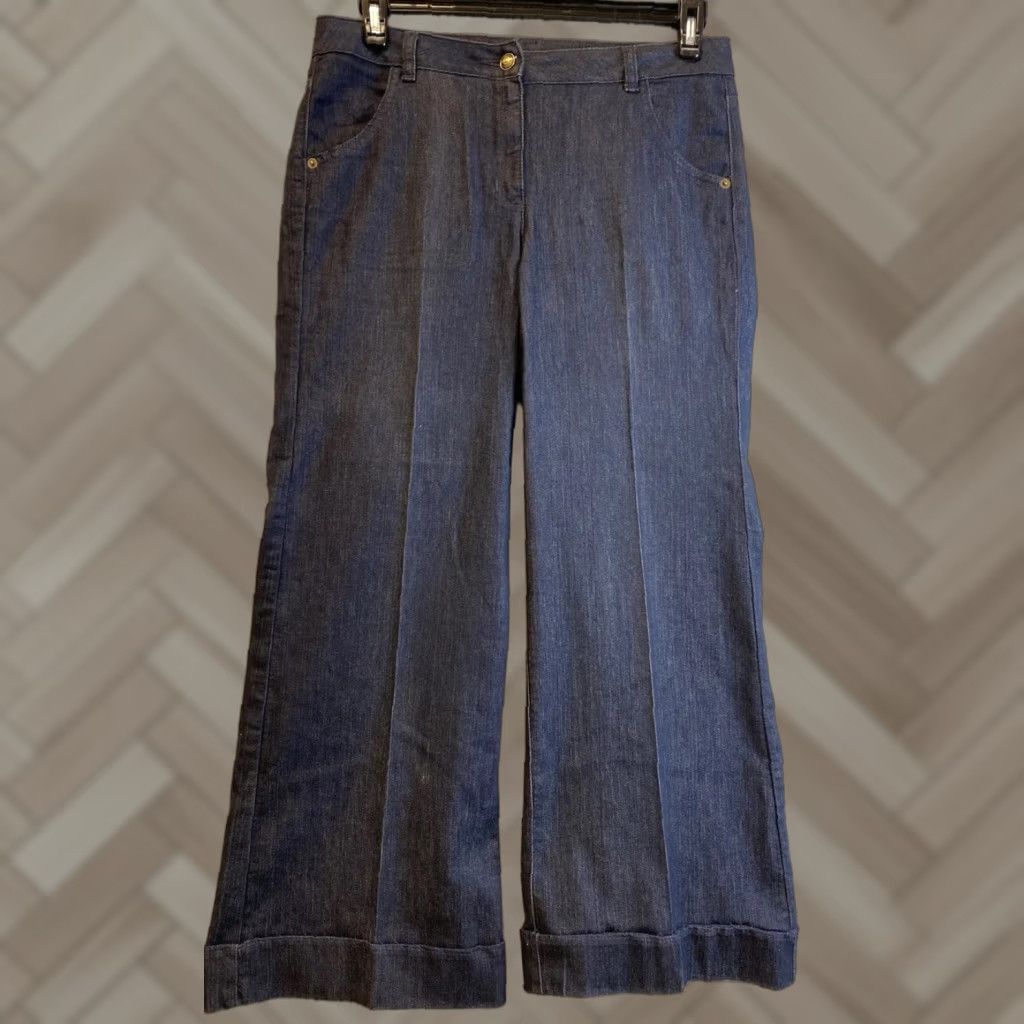 Michael Kors MICHAEL KORS Modern Trouser Jeans Women’s Size 8 Black Dark Wash Wide Leg Size 30" / US 8 / IT 44 - 1 Thumbnail
