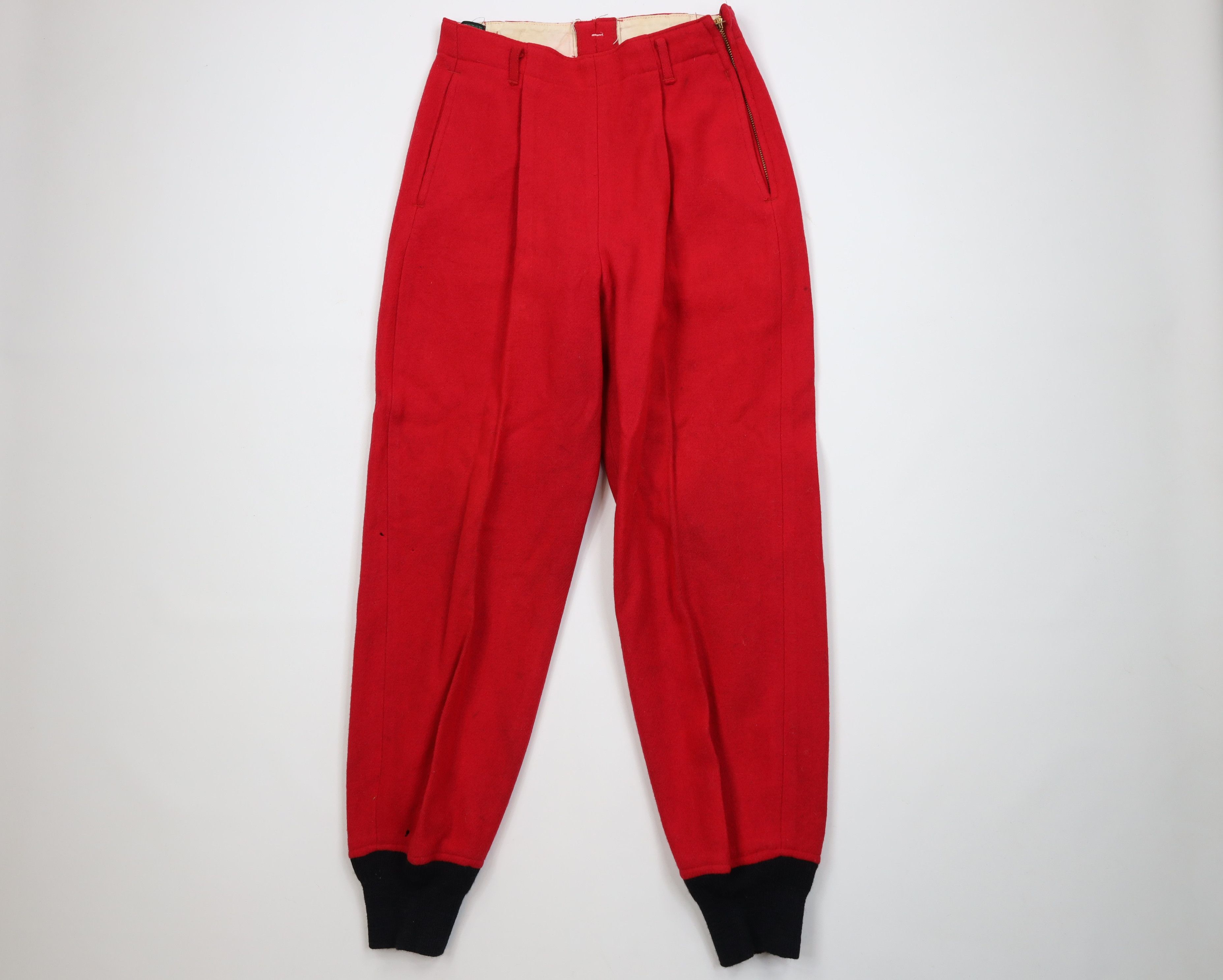 Vintage Vintage 50s Streetwear Distressed Wool Joggers Pants Red USA Size US 28 / EU 44 - 1 Thumbnail