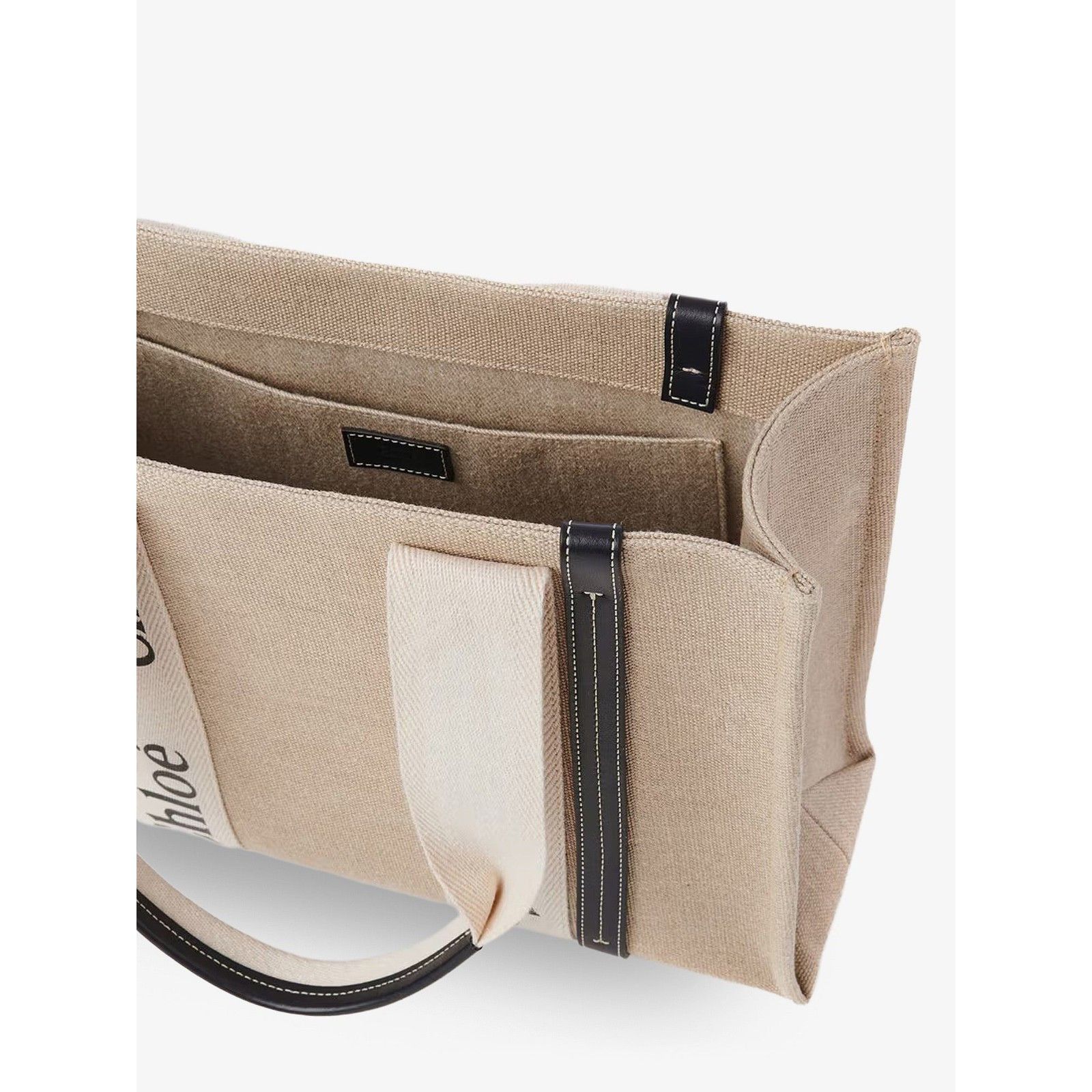 Chloe CHLOE Large Beige Linen Tote Bag New Size ONE SIZE - 4 Thumbnail