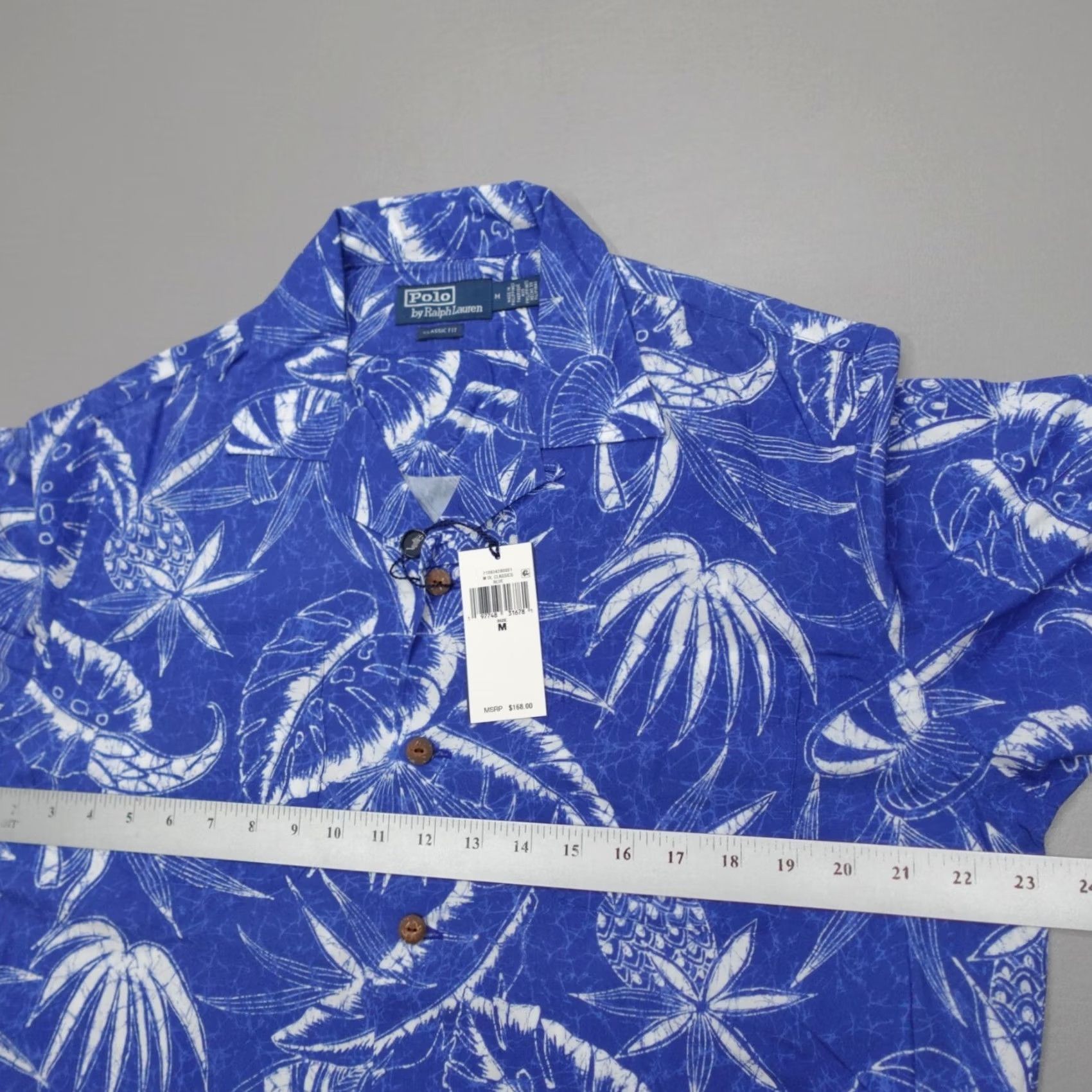 Polo Ralph Lauren Polo Ralph Lauren Classic Fit Hoffman Camp Shirt Hawaiian Blue Men's M Short Sleeve Button-Up Hawaiian Print Casual Travel Size US M / EU 48-50 / 2 - 6 Thumbnail