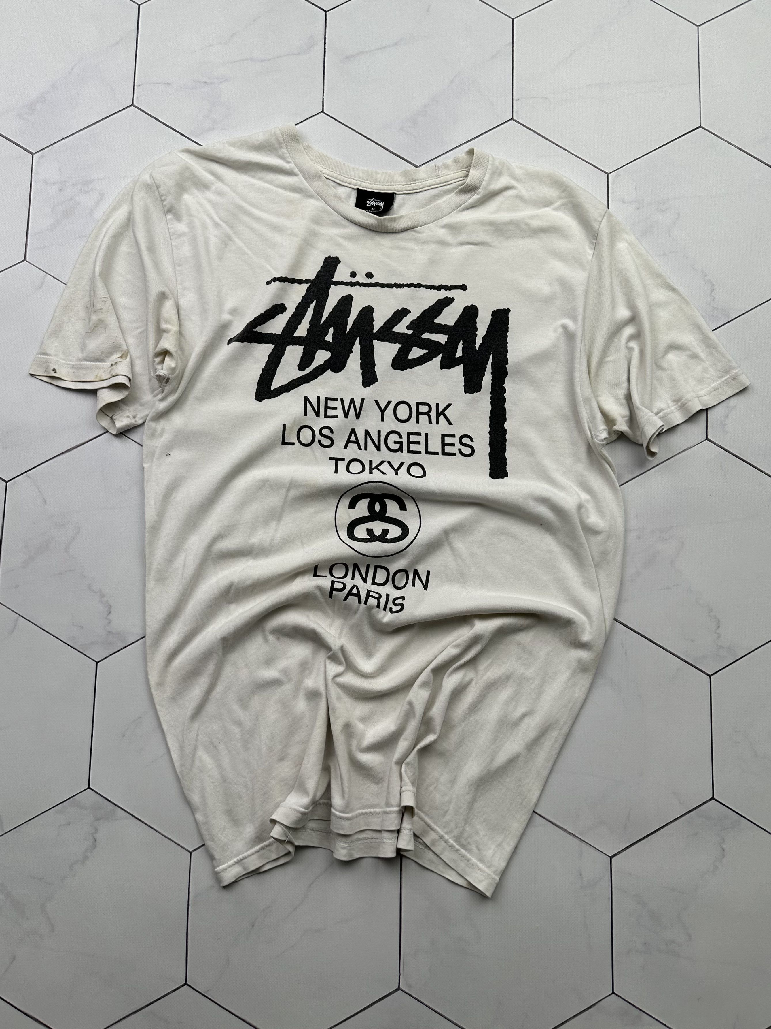 Stussy Stussy Thrashed Distressed Vintage T-Shirt (B204) Size US M / EU 48-50 / 2 - 1 Thumbnail