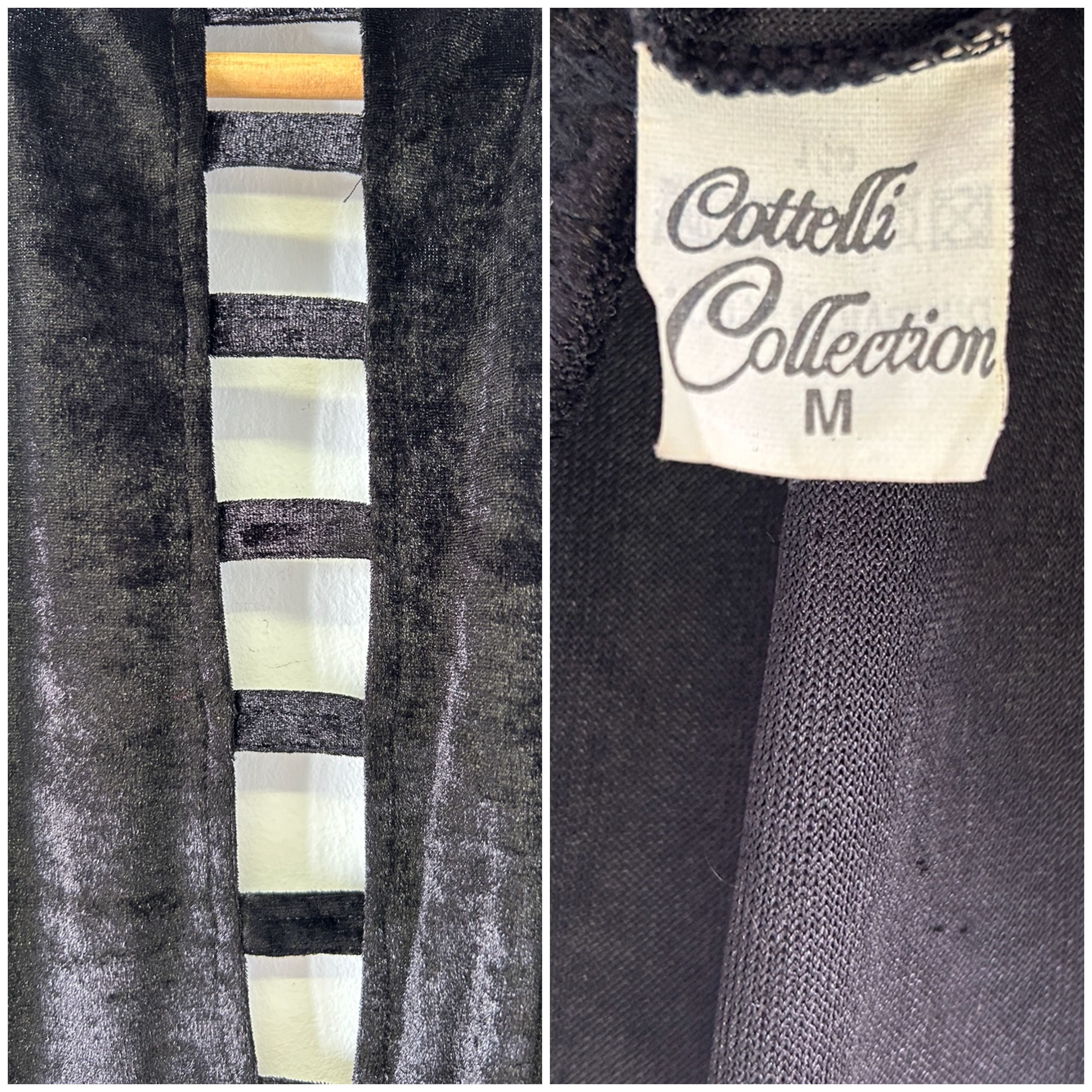 Vintage Vintage 90s Black Velvet Halter Backless Dress Size M / US 6-8 / IT 42-44 - 9 Thumbnail