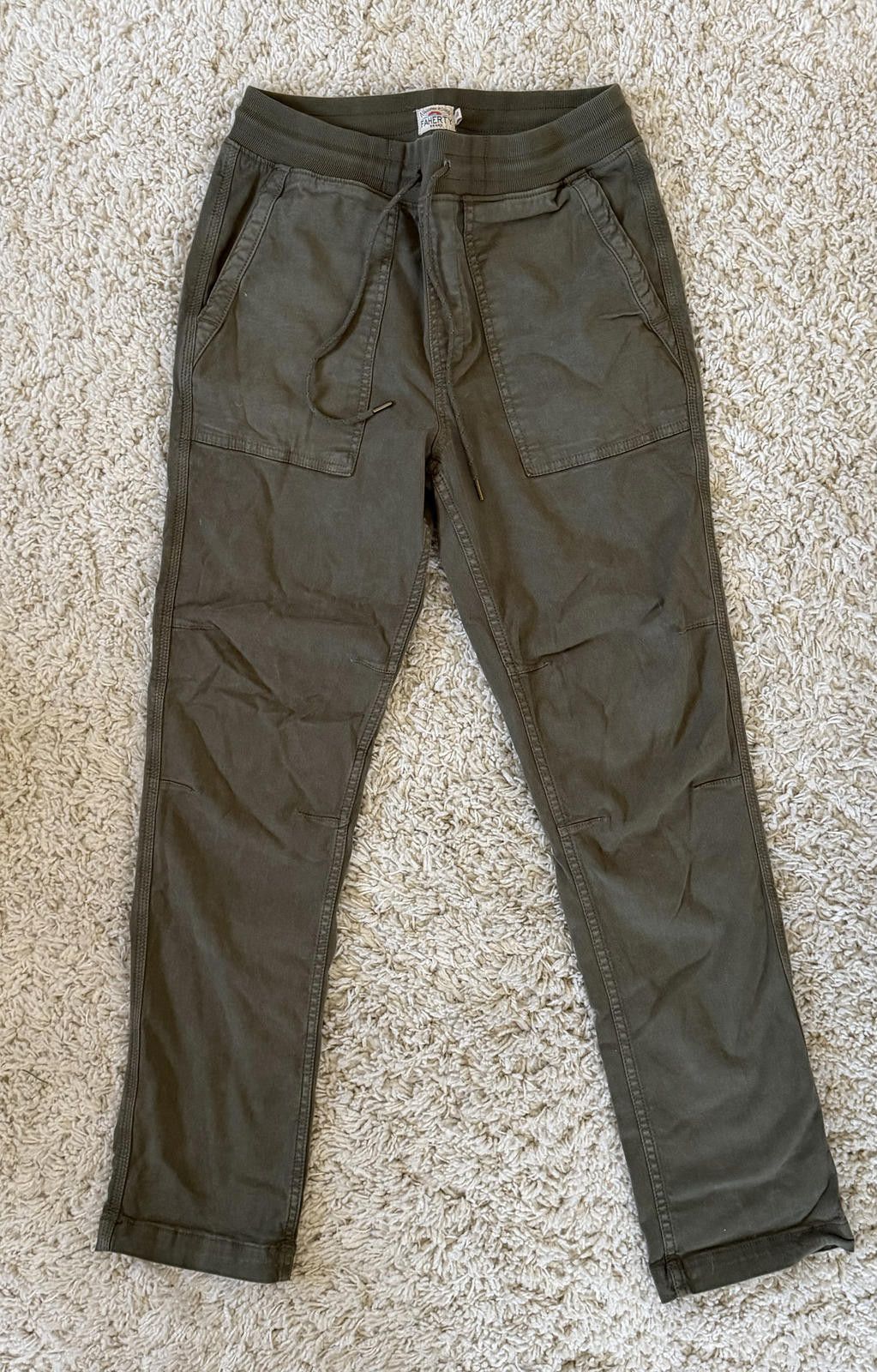 Faherty Faherty Olive Green Casual Drawstring Waist Pants Size US 30 / EU 46 - 1 Thumbnail