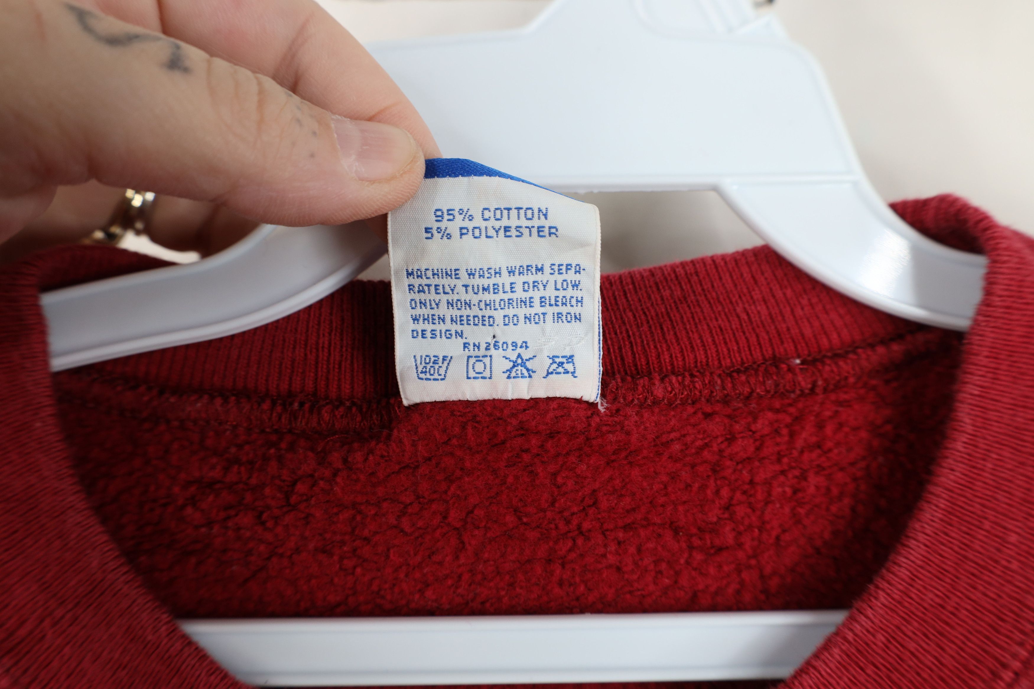 Champion Vintage 90s Champion Spell Out Crewneck Sweatshirt Red USA Size US XL / EU 56 / 4 - 11 Thumbnail