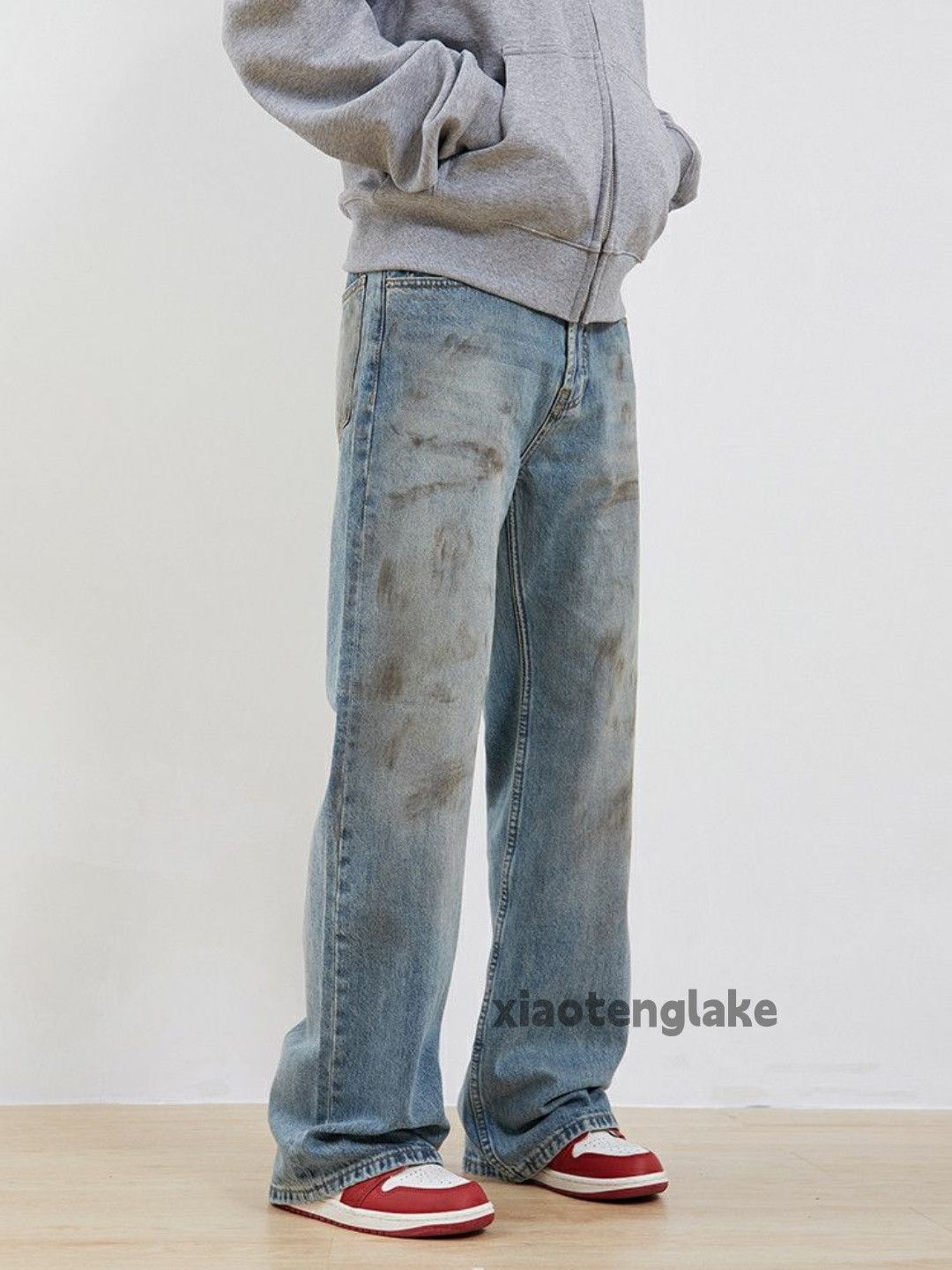 Jean × Vintage washed faded stain paint rusty loose baggy jeans Size US 32 / EU 48 - 6 Thumbnail