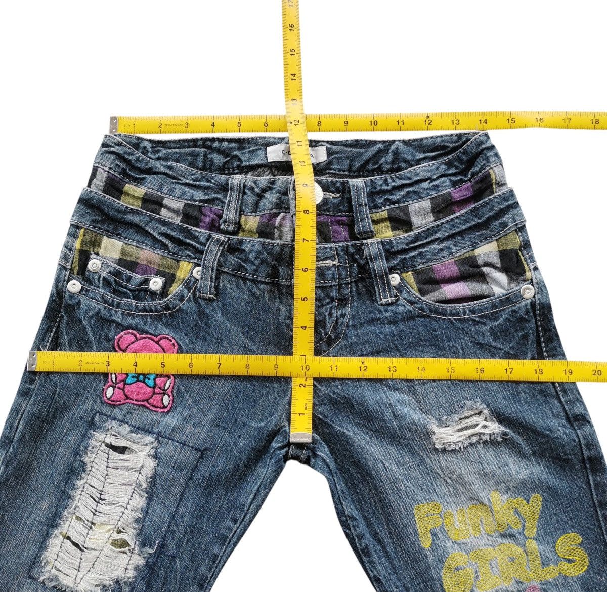 Kapital Colza Jeans Double Waist Funky Girl 🟦 A830 Size 28" / US 6 / IT 42 - 11 Thumbnail