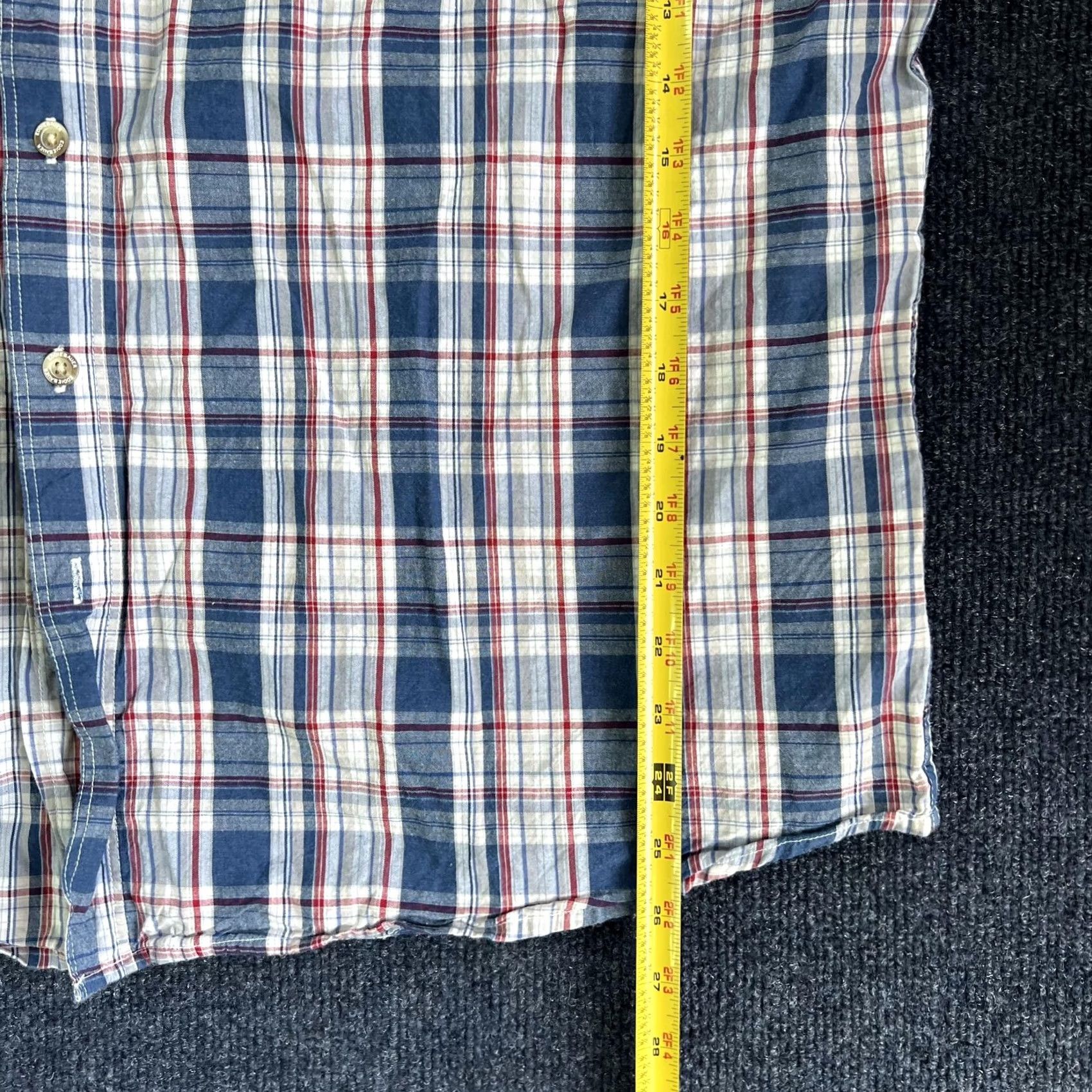 Eddie Bauer Eddie Bauer Shirt Mens 2XL Blue Plaid Short Sleeve Button Front Casual Cotton Size US XXL / EU 58 / 5 - 7 Thumbnail