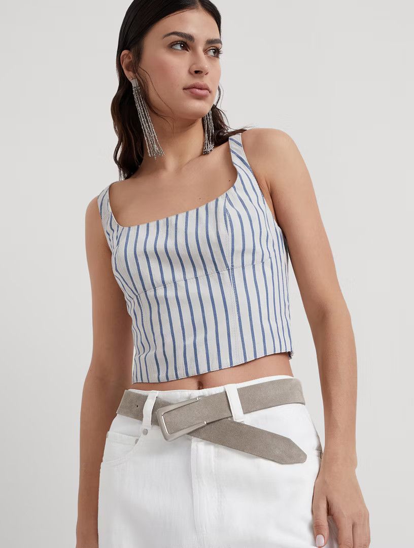 Brunello Cucinelli o1la1rc1a0425 Blouse in White/Blue Size S / US 4 / IT 40 - 4 Thumbnail