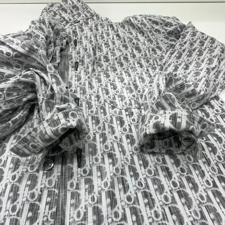 Dior Dior Dior Oblique Print Long Sleeve Denim Shirt 0079-2507 Size US M / EU 48-50 / 2 - 6 Thumbnail