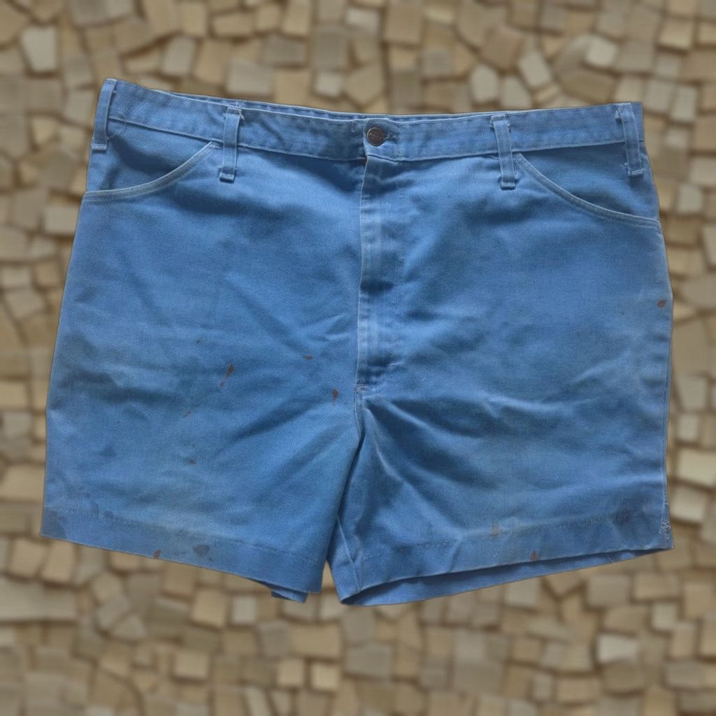 Dickies VINTAGE Dickies WORK WEAR DISTRESSED CANVAS 5" SHORTS USA MADE 42x31 BLUE 90s CHINO Mens Size US 39 - 1 Thumbnail