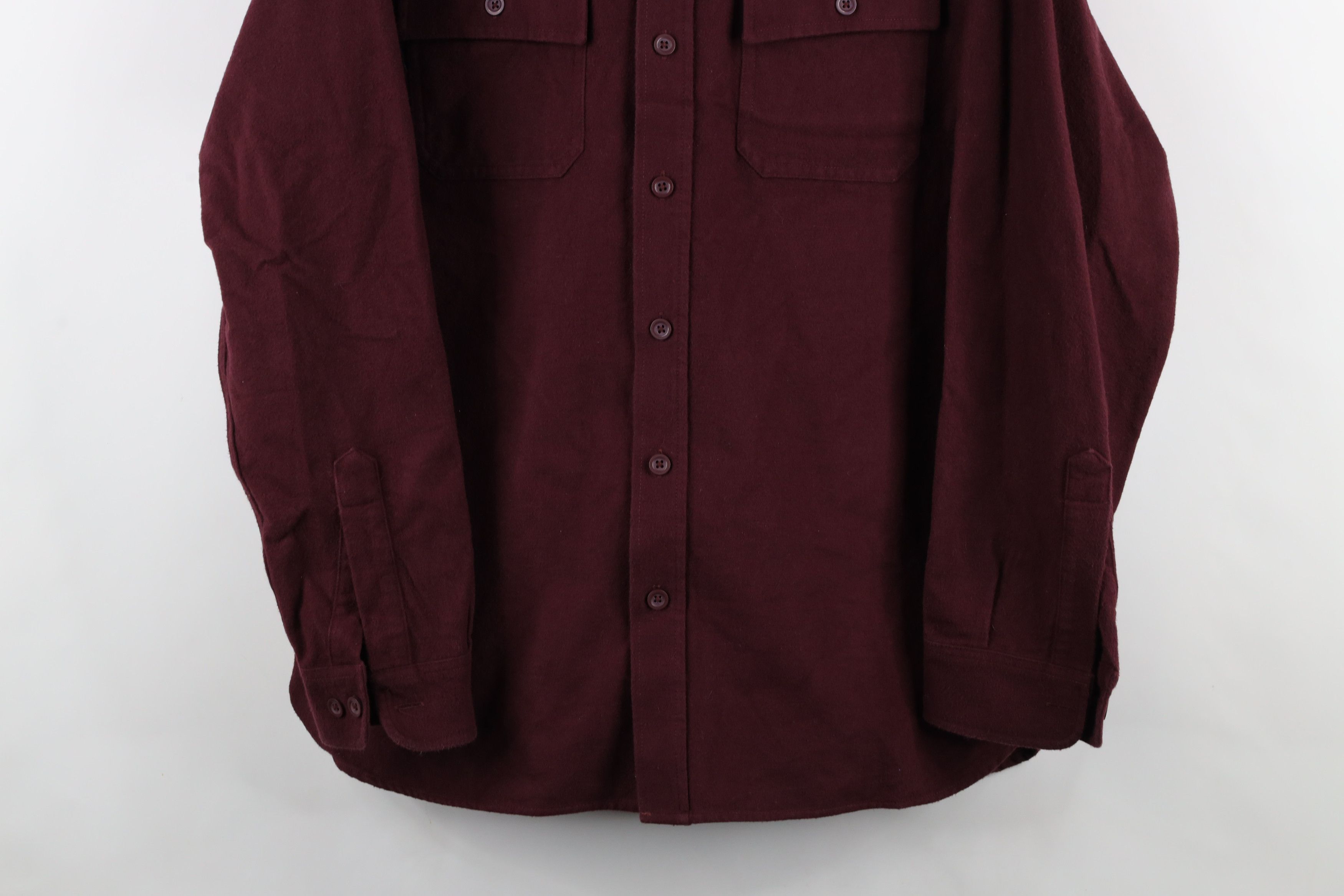 L.L. Bean × Vintage Vintage LL Bean Chamois Cloth Collared Button Shirt Burgundy Size US L / EU 52-54 / 3 - 3 Thumbnail