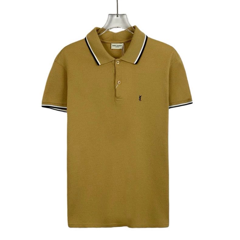 Saint Laurent Cotton short sleeve Polo shirt with embroider