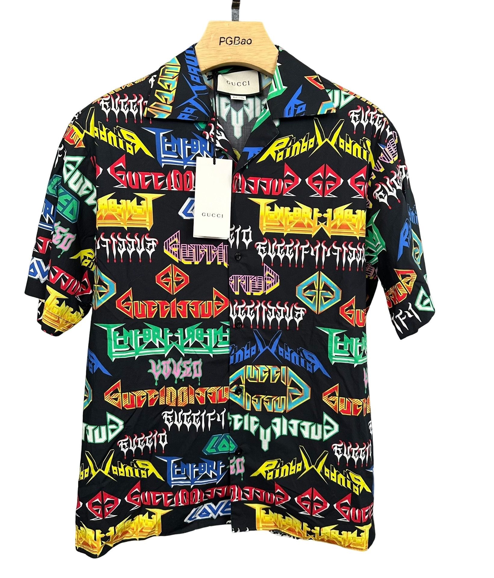 Gucci Gucci Logo Print Short Sleeve Shirt EU 48 Size US M / EU 48-50 / 2 - 1 Thumbnail