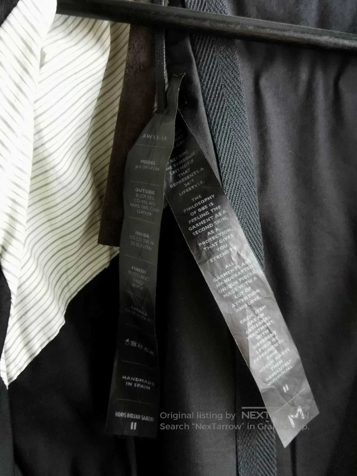 Boris Bidjan Saberi Boris Bidjan Saberi Black Leather Jacket. Size US M / EU 48-50 / 2 - 7 Thumbnail