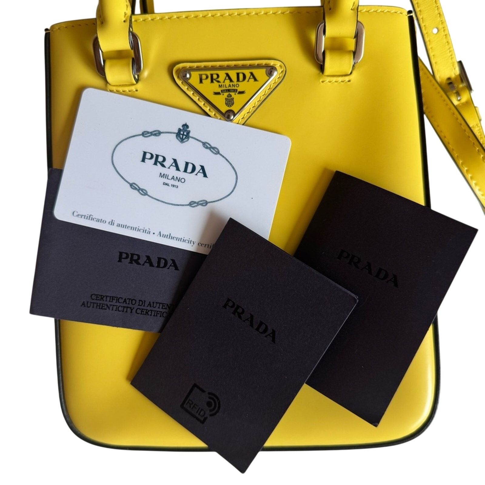 Prada Prada Yellow Small Women's Bag Size ONE SIZE - 4 Thumbnail