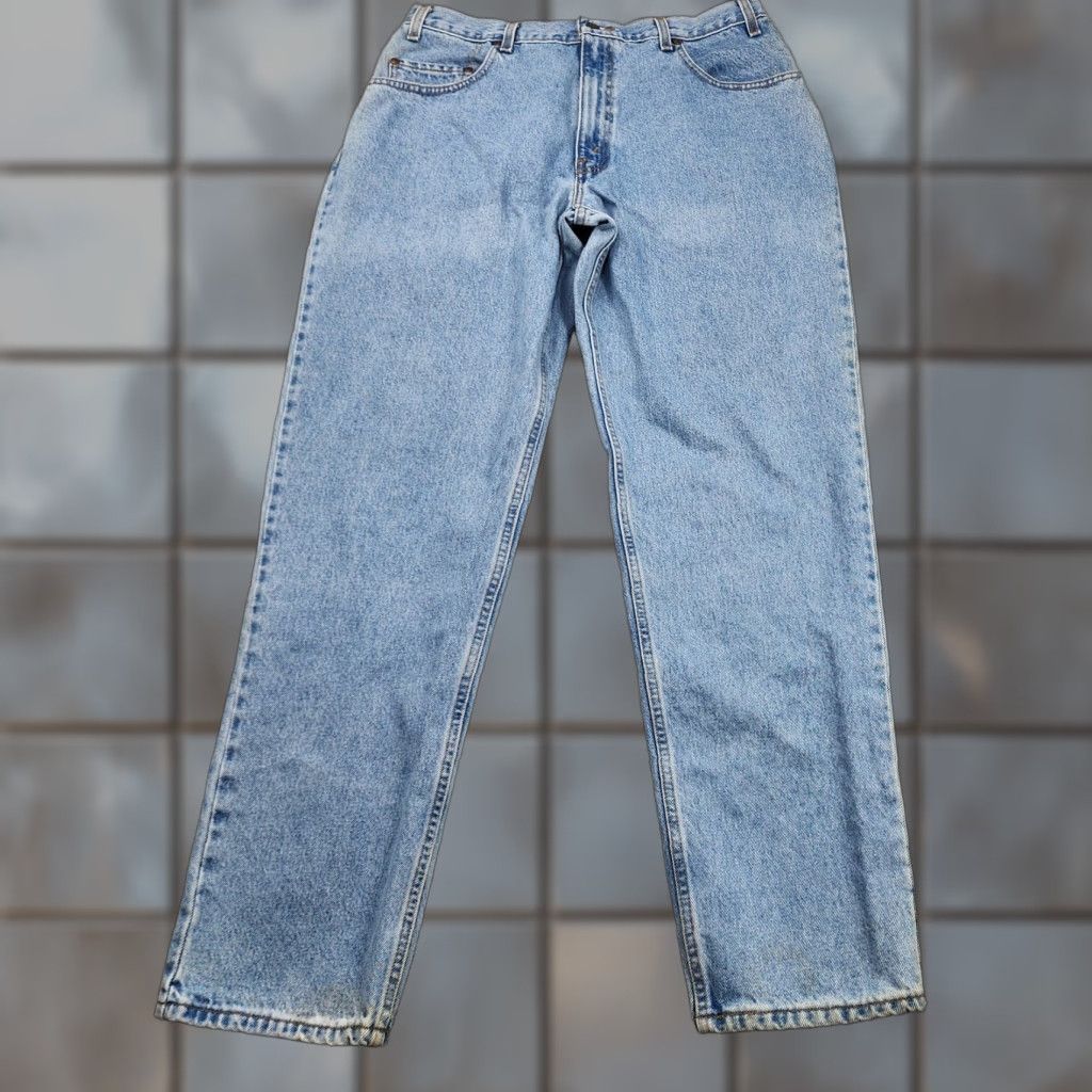 Levi's VINTAGE Levi's Jeans Mens 36x34 545 Light Wash Blue Loose Fit Tapered Leg Zip Fly Denim Relaxed 5-Pocket USA 90s Grunge Size US 36 / EU 52 - 1 Thumbnail