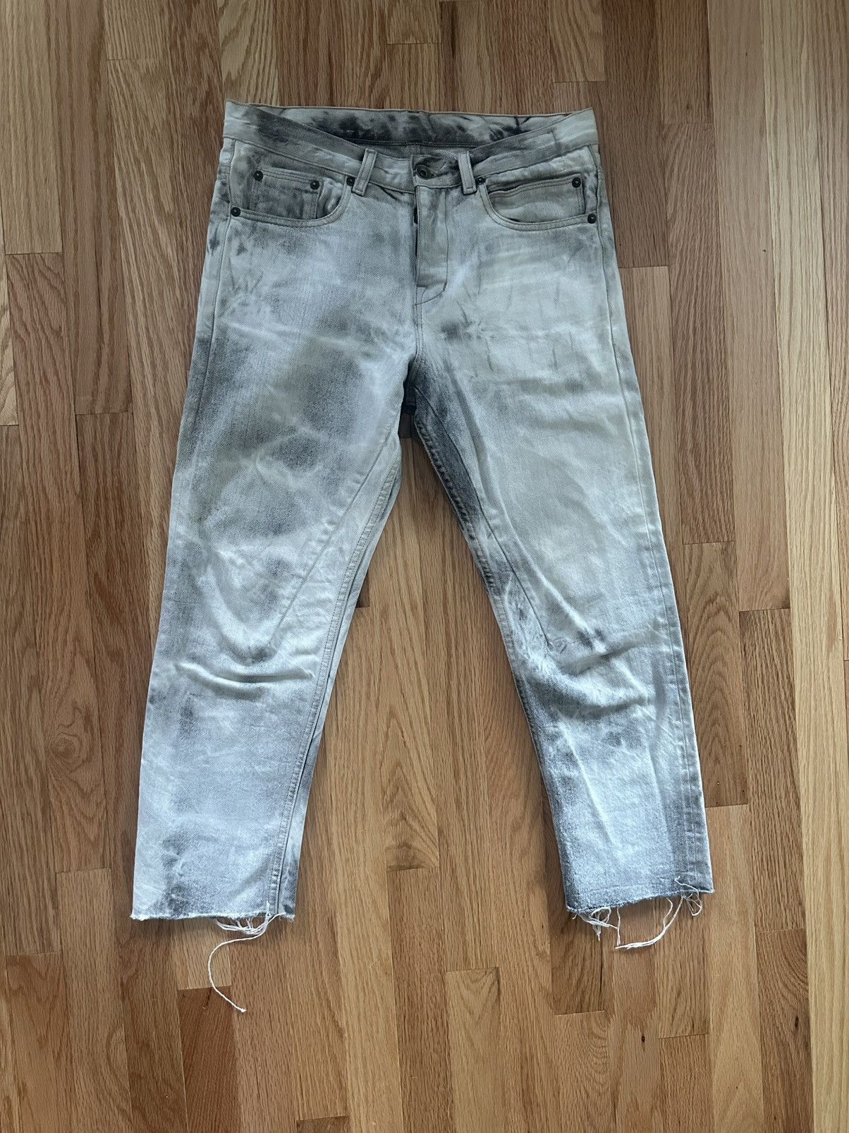 Rick Owens Drkshdw *Trades Considered*ARCHIVE FW/15 Cropped Berlin BATIK BLEACH Size US 28 / EU 44 - 1 Thumbnail