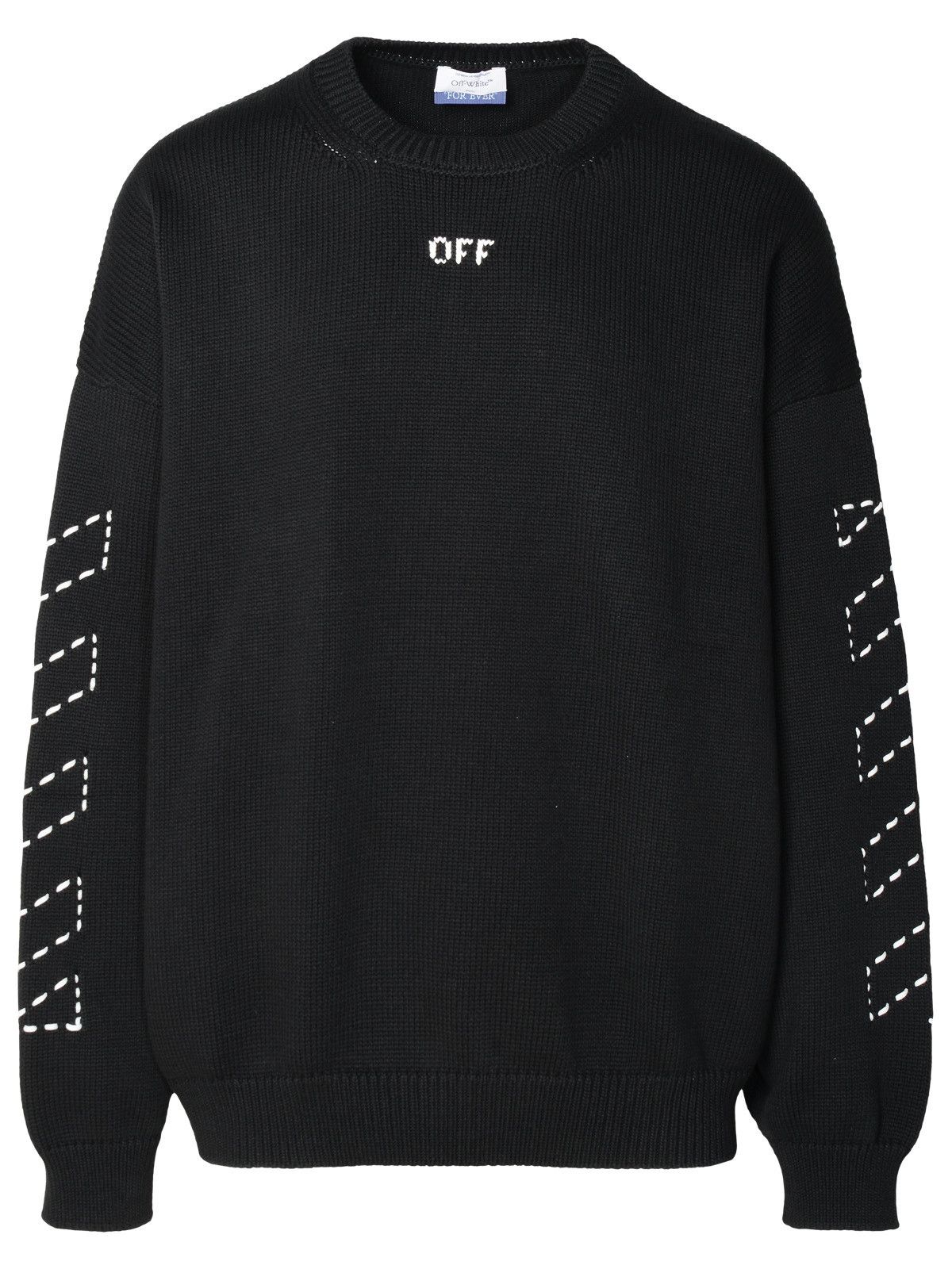 image of Off White Off-White Black Cotton Blend Sweater, Men's (Size Medium)