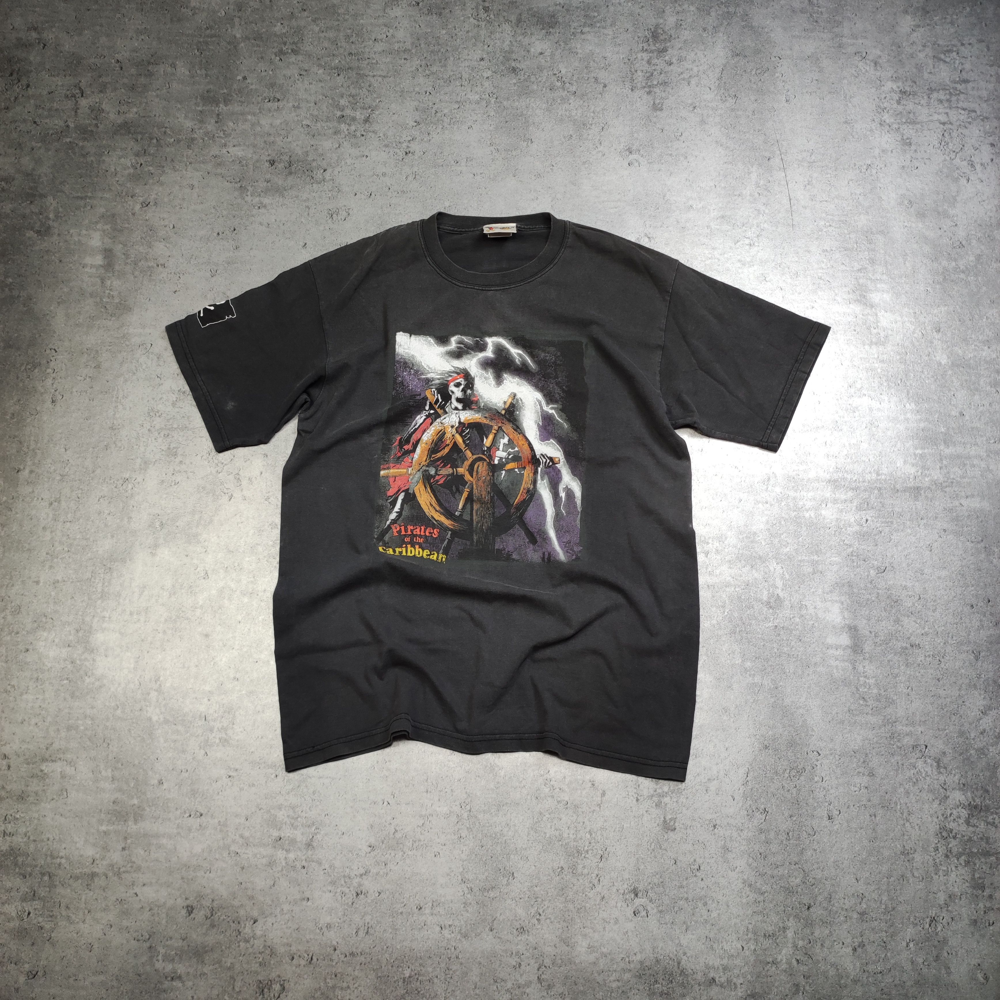 Disney × Vintage RARE Pirates of the Caribbean Vintage Disneyland Washed Tee Size US L / EU 52-54 / 3 - 1 Thumbnail