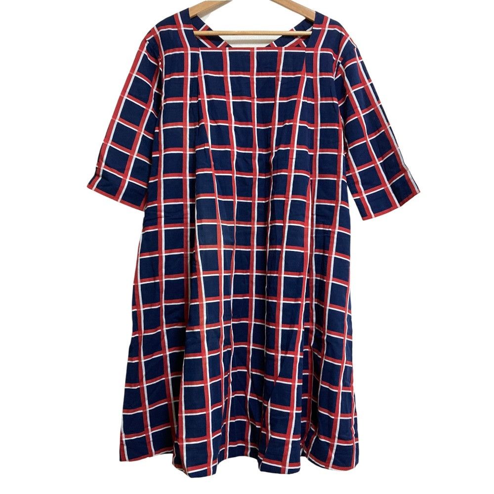 Other 45 45R Check Cotton Ramie Double Gauze Dress Textile Dresses 7035029 DUTY FREE for USA Size ONE SIZE - 1 Thumbnail