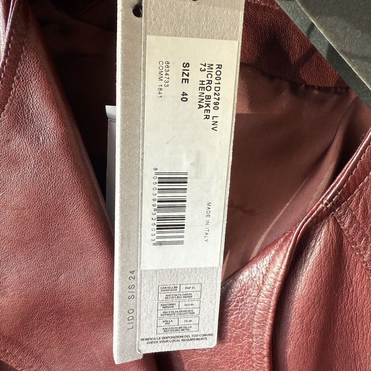 Rick Owens Rick Owens Micro Cropped Henna Leather Biker Jacket Size US M / EU 48-50 / 2 - 4 Thumbnail