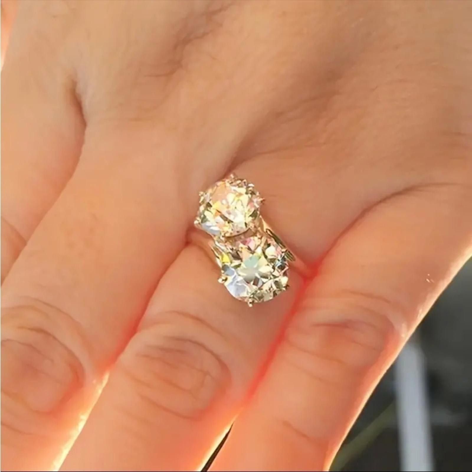 Designer Diamon 2ct cz Ring Finished in Gold Size 6 Size ONE SIZE - 3 Thumbnail