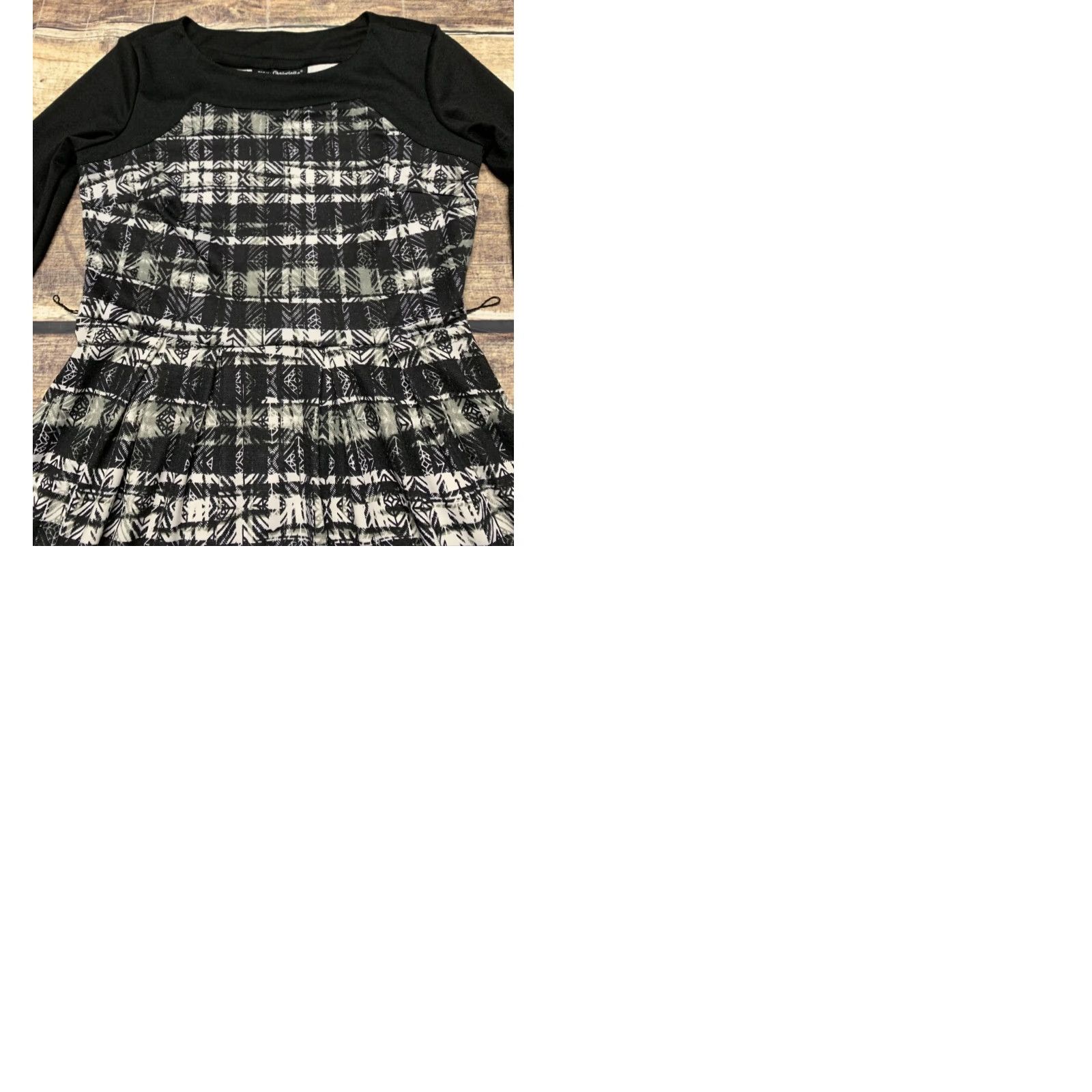 Vintage Mlle Gabrielle Black Plaid 3/4 Sleeve Pullover Dress Size Small Women’s Knee Length Limited Belt Not Included Size S / US 4 / IT 40 - 9 Thumbnail