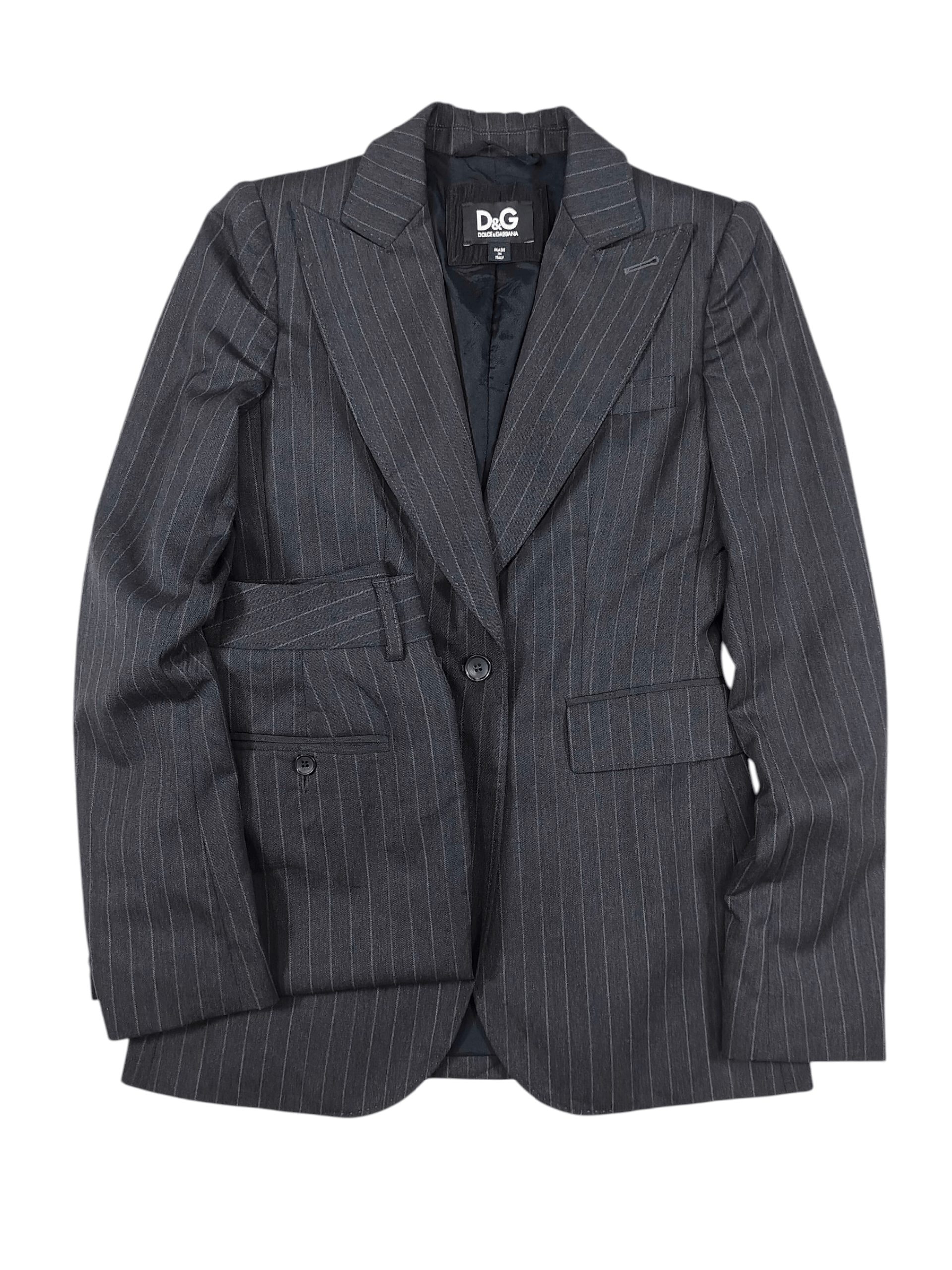 Dolce & Gabbana 00s Dolce Gabbana- Sharp Tailoring Pinstripe Slim Blazer Set Size M / US 6-8 / IT 42-44 - 1 Thumbnail