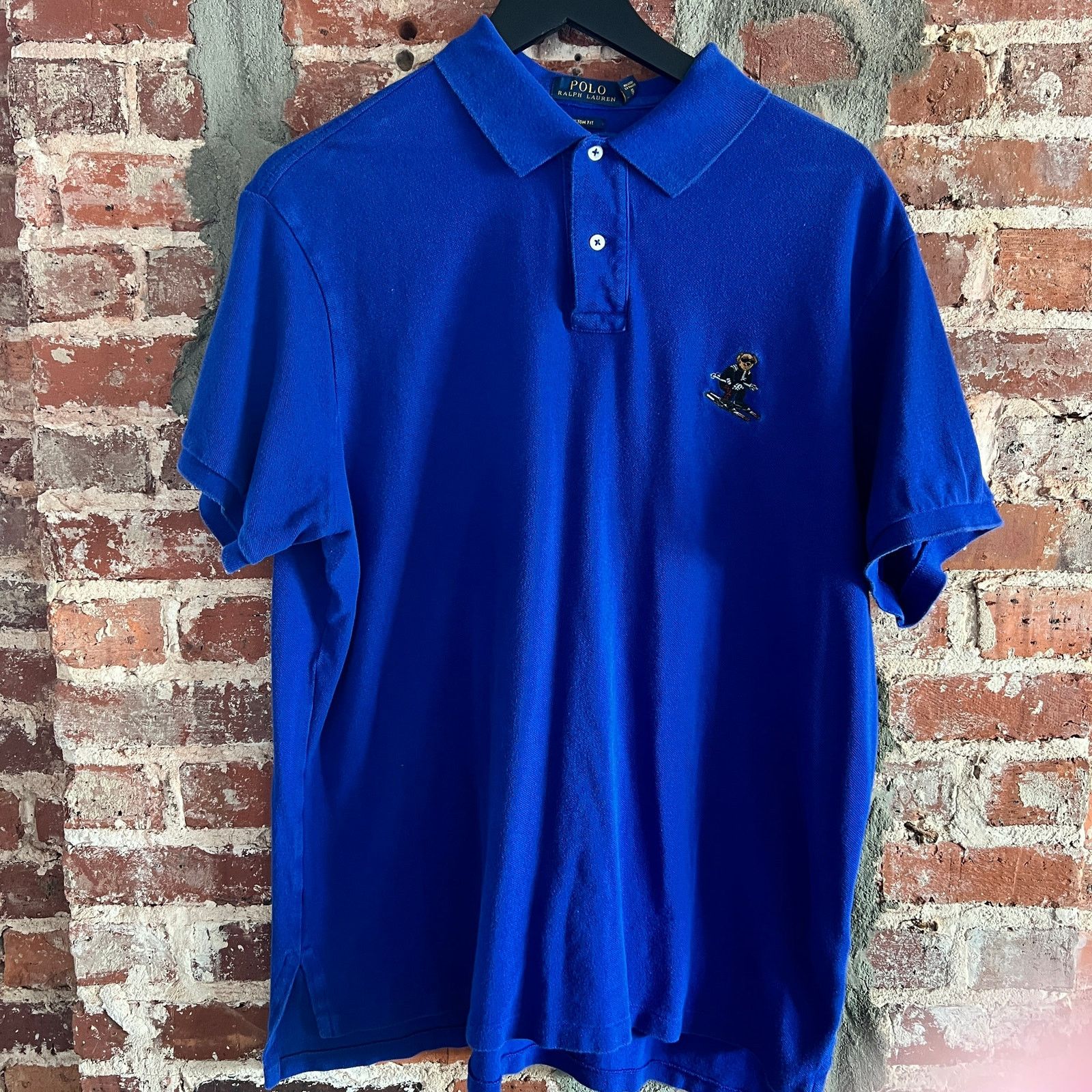Polo Ralph Lauren Ralph Lauren Polo Bear Ski Custom Fit Blue Shirt XL 23x29 Size US XL / EU 56 / 4 - 4 Thumbnail