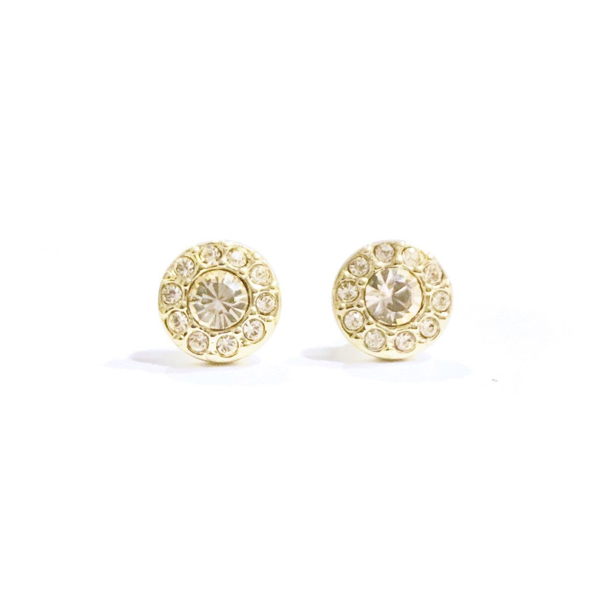 image of Givenchy Gold Round Stud Earrings, Men's
