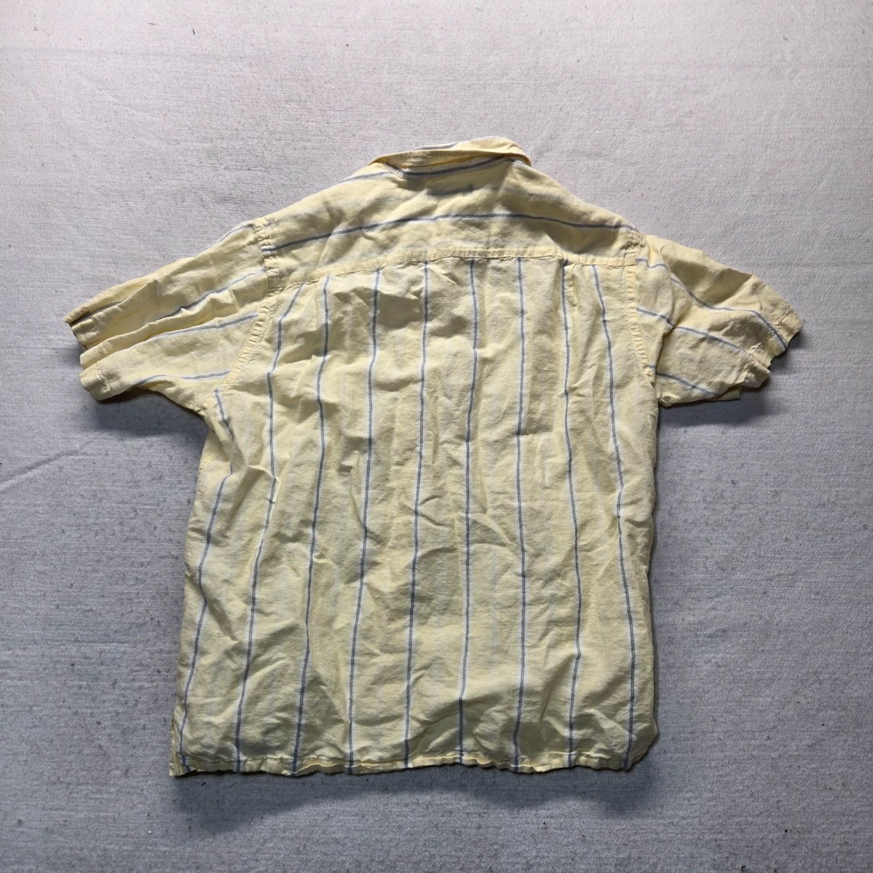 Roundtree & Yorke Roundtree & Yorke Shirt Short Sleeve Yellow Button-Up Adult Mens L Size 42R - 6 Thumbnail